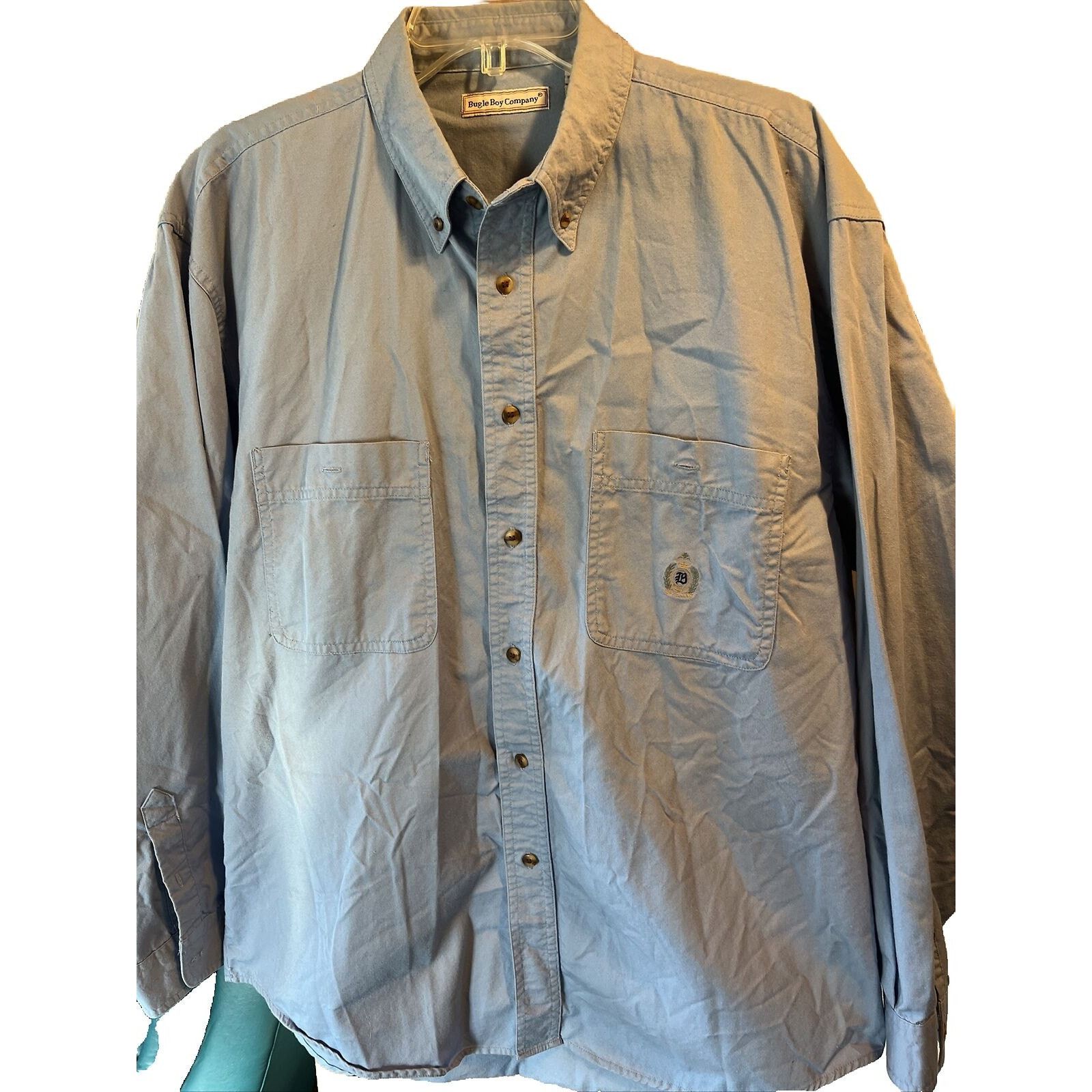 Bugle Boy Bugle Boy Company Vintage Men’s L Blue Button Cotton Shirt Size US L / EU 52-54 / 3 - 1 Thumbnail