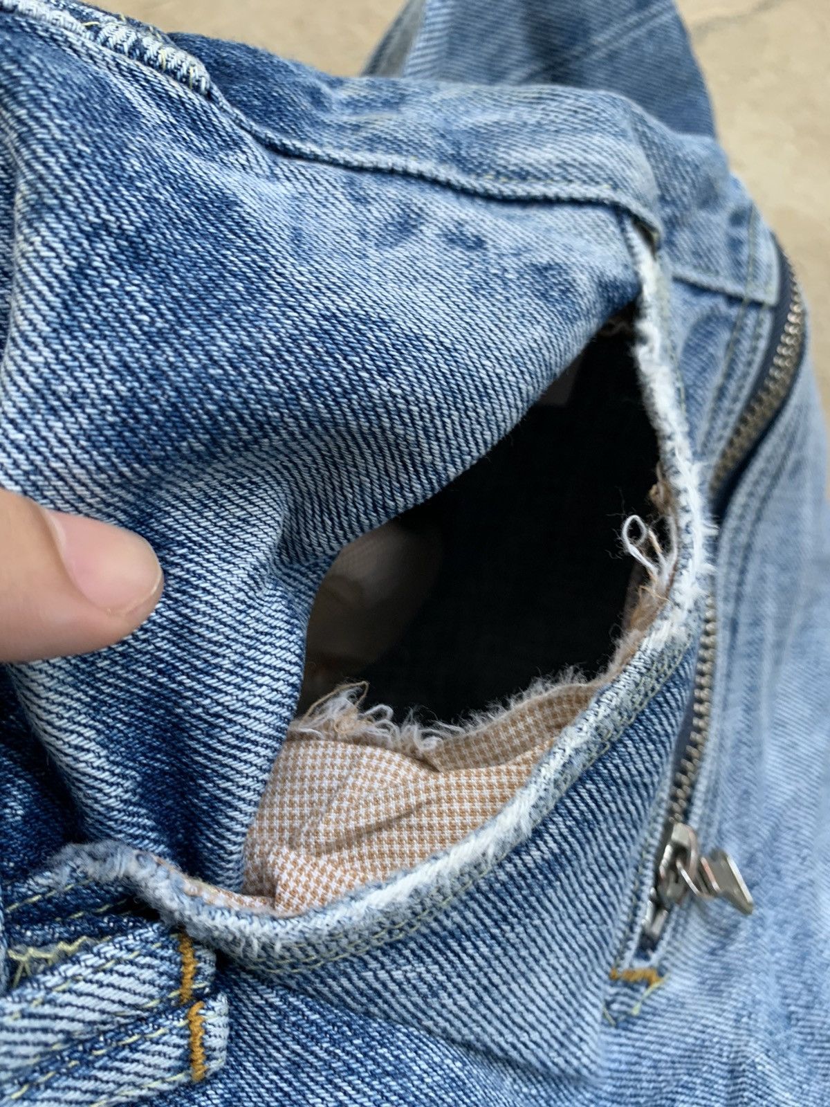 If Six Was Nine × Japanese Brand × Le Grande Bleu (L.G.B.) DISTRESSED NCFM RIELABO SELVEDGE DENIM Size US 32 / EU 48 - 22 Thumbnail
