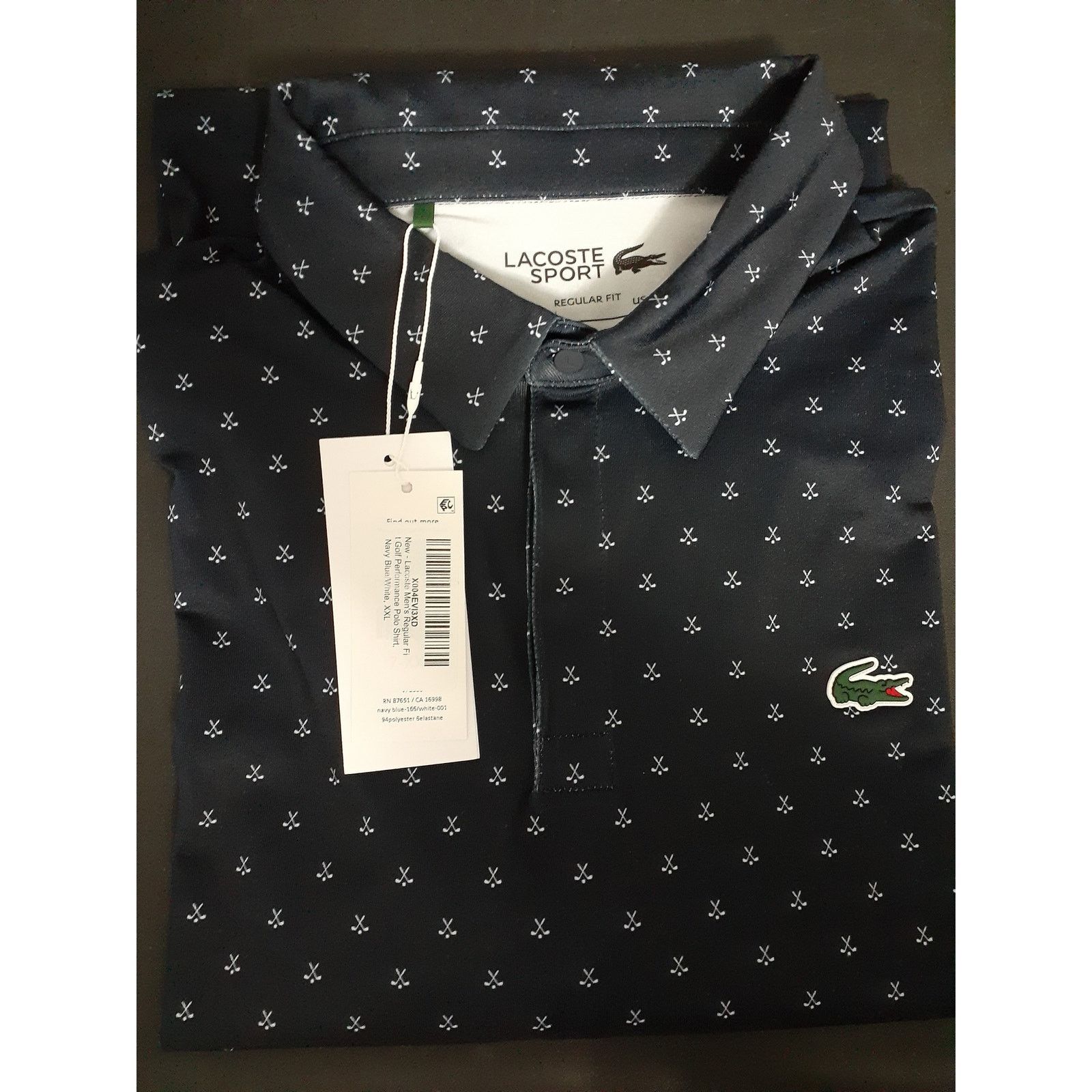 Lacoste Lacoste Men's Regular Fit Golf Performance Polo Navy 2XL Size US XXL / EU 58 / 5 - 2 Thumbnail