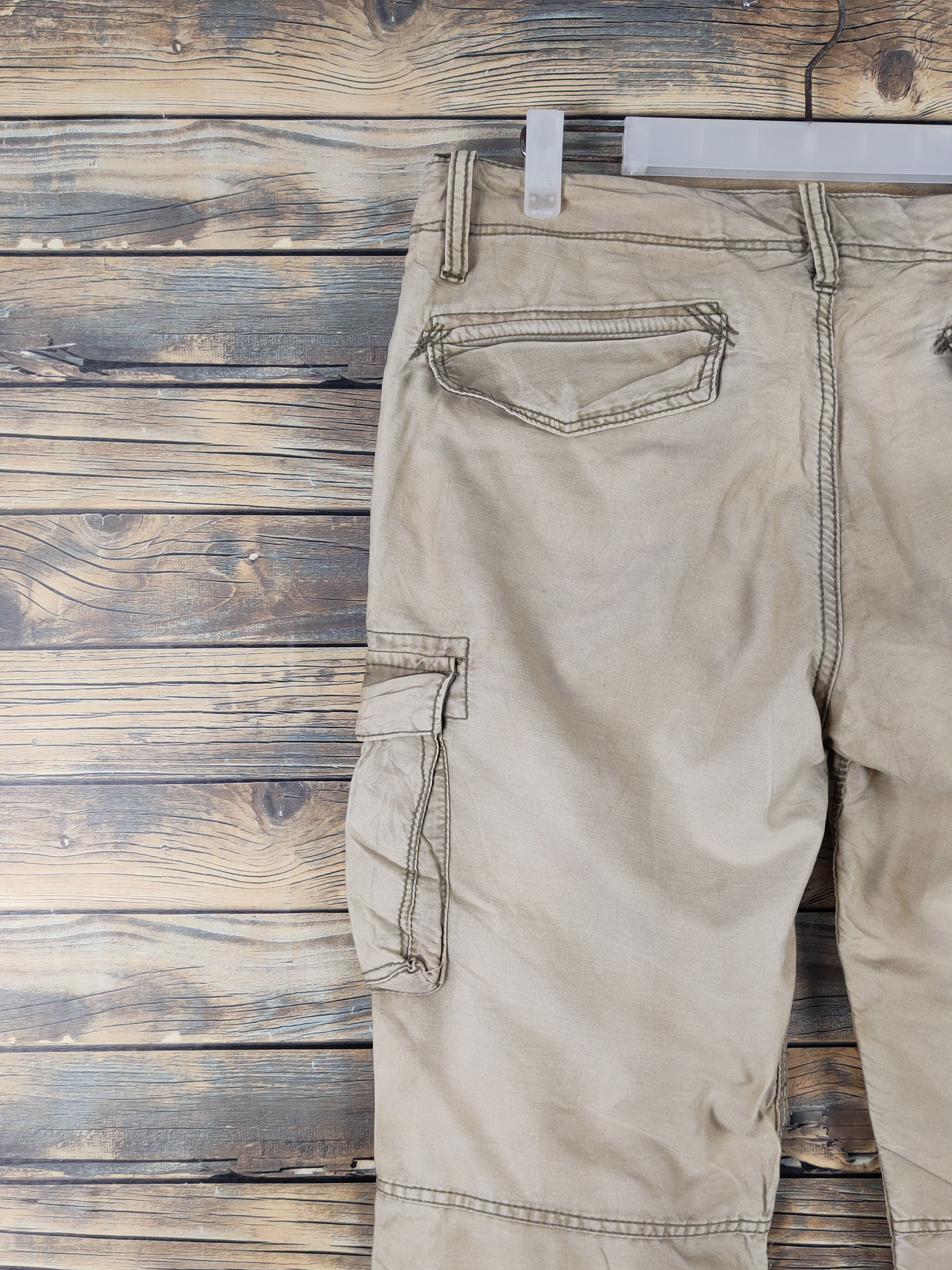 Japanese Brand Back Number Beige Multipocket Tactical Cargo Pants #W1503 Size US 33 - 8 Thumbnail