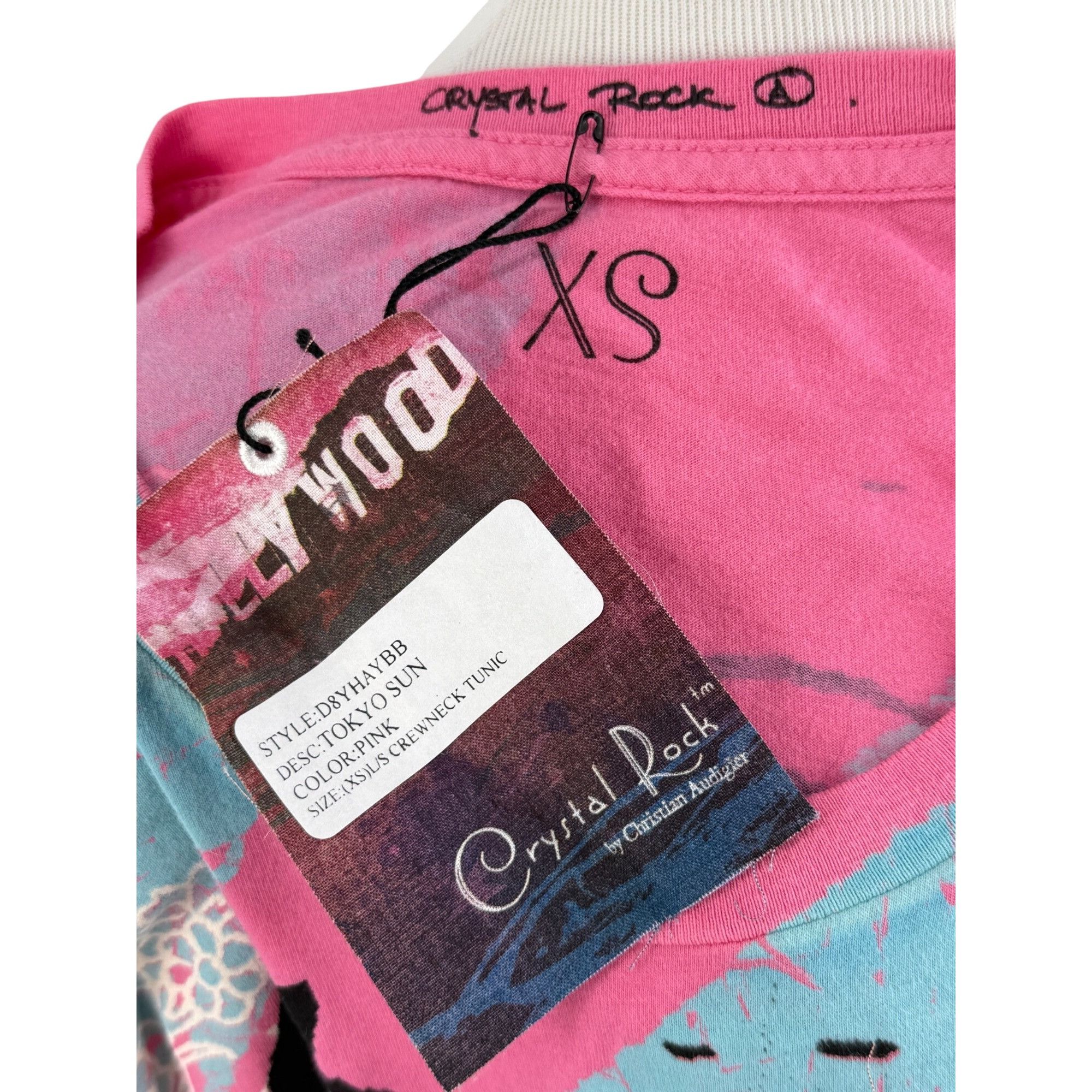 Christian Audigier NWT Ltd Ed Crystal Rock Christian Audigier Pink Rhinestone D Size XS / US 0-2 / IT 36-38 - 16 Thumbnail