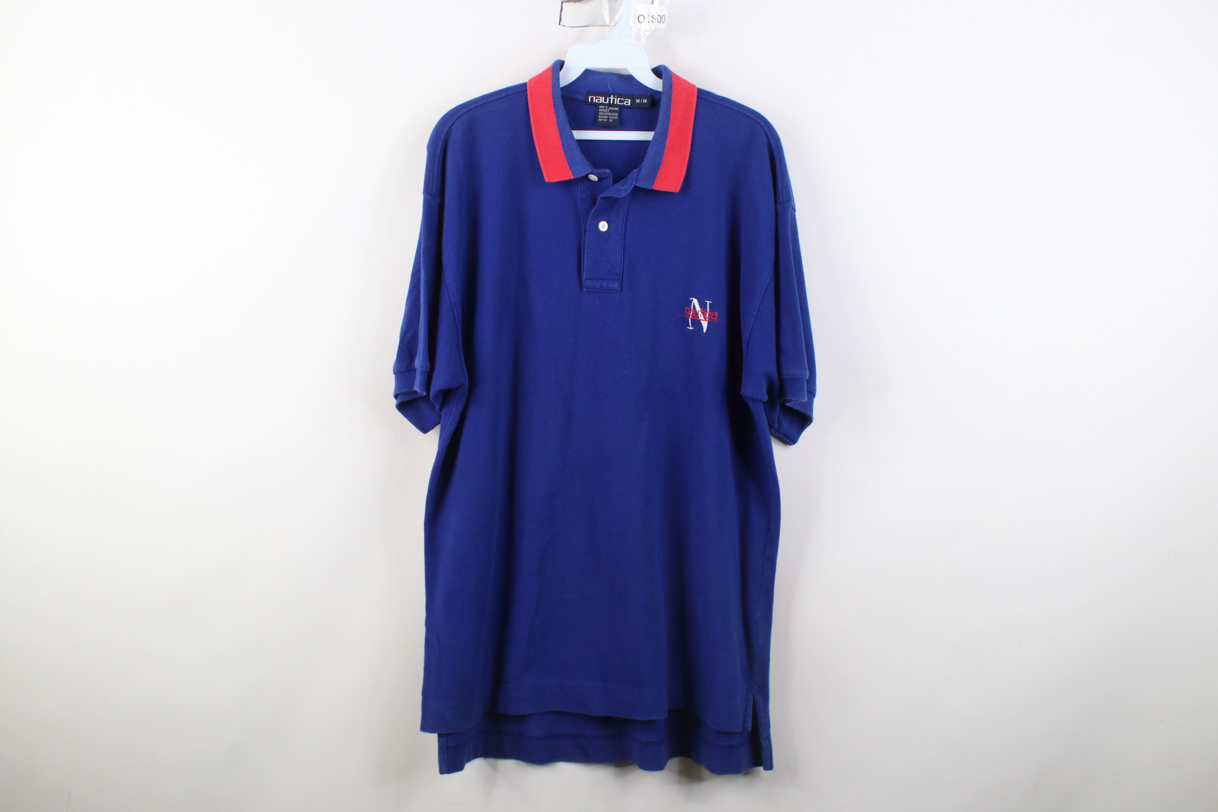 Nautica Vintage 90s Nautica Spell Out Collared Golf Polo Shirt Blue Size US M / EU 48-50 / 2 - 1 Thumbnail
