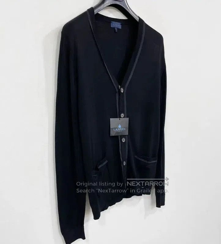 Lanvin Lanvin Black Wool Men's Long Sleeve Cardigan . Size US XS / EU 42 / 0 - 3 Thumbnail