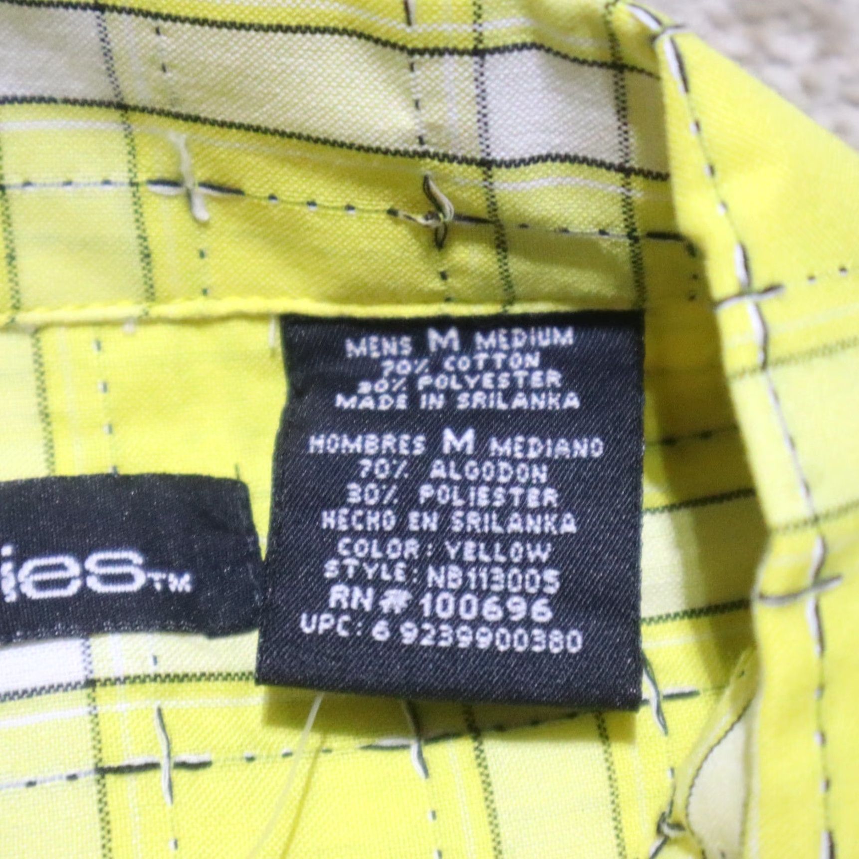 Vintage NEW No Boundaries Shirt Men M Yellow Plaid Short Sleeve Button-Up Size US M / EU 48-50 / 2 - 4 Thumbnail