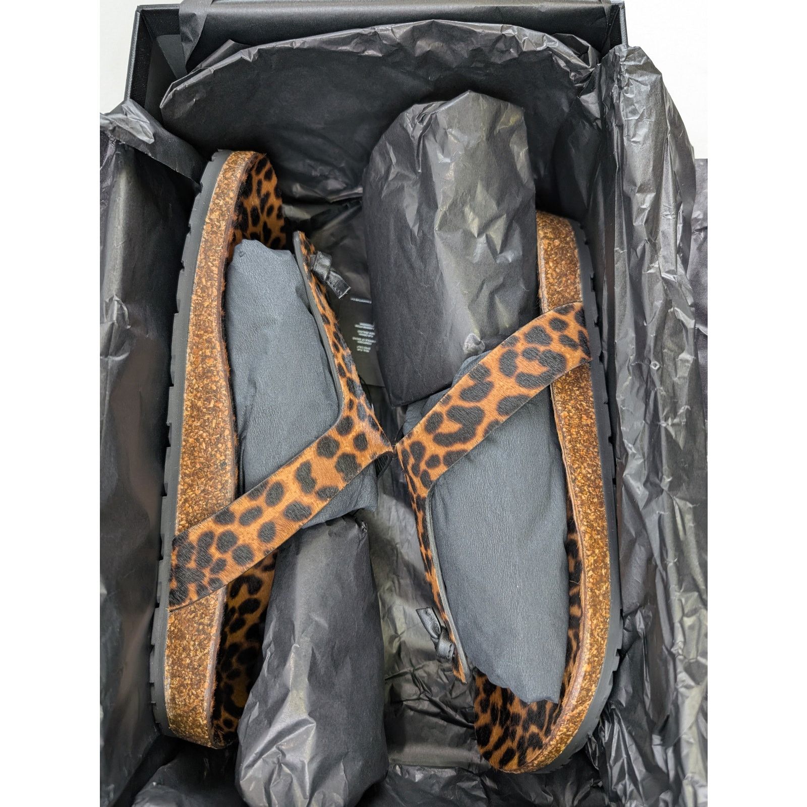 Saint Laurent Paris o1rshd1 Pony Spots Slipper sandal in Brown/Black Size US 9 / EU 42 - 14 Thumbnail