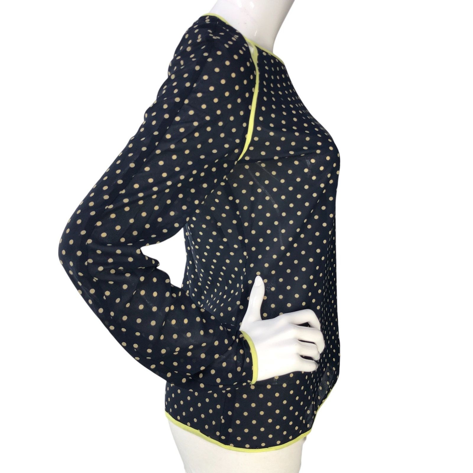 Adolfo Dominguez Adolfo Dominguez Size 38 US 6 Top Blouse Polka Dot Keyhole Size M / US 6-8 / IT 42-44 - 9 Thumbnail