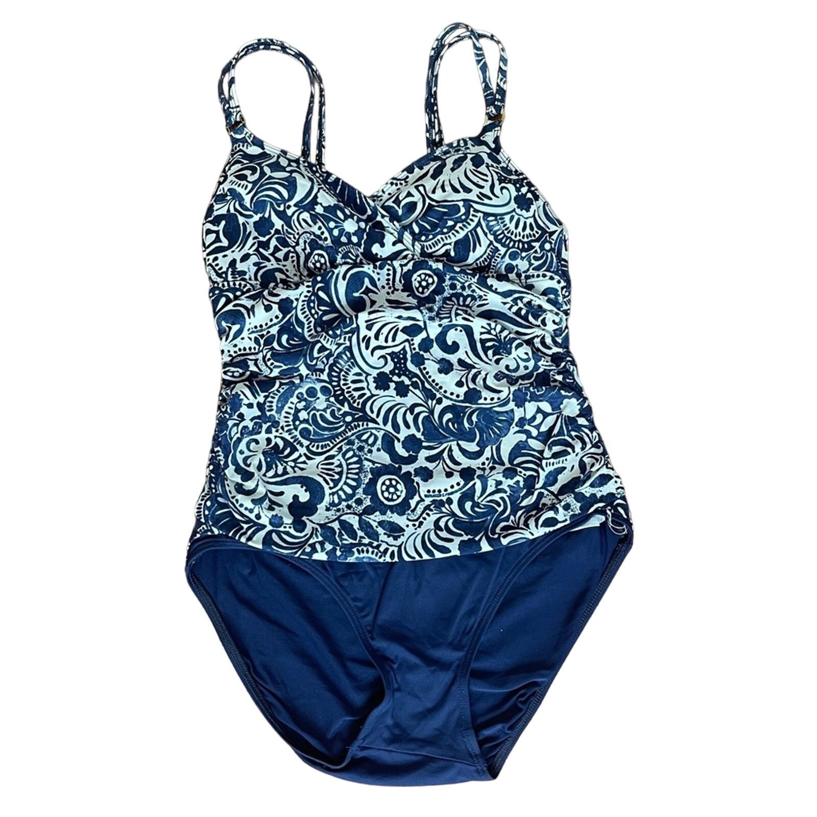 Lauren Ralph Lauren Lauren Ralph Lauren Floral Ruched Side Swimsuit Size ONE SIZE - 2 Thumbnail