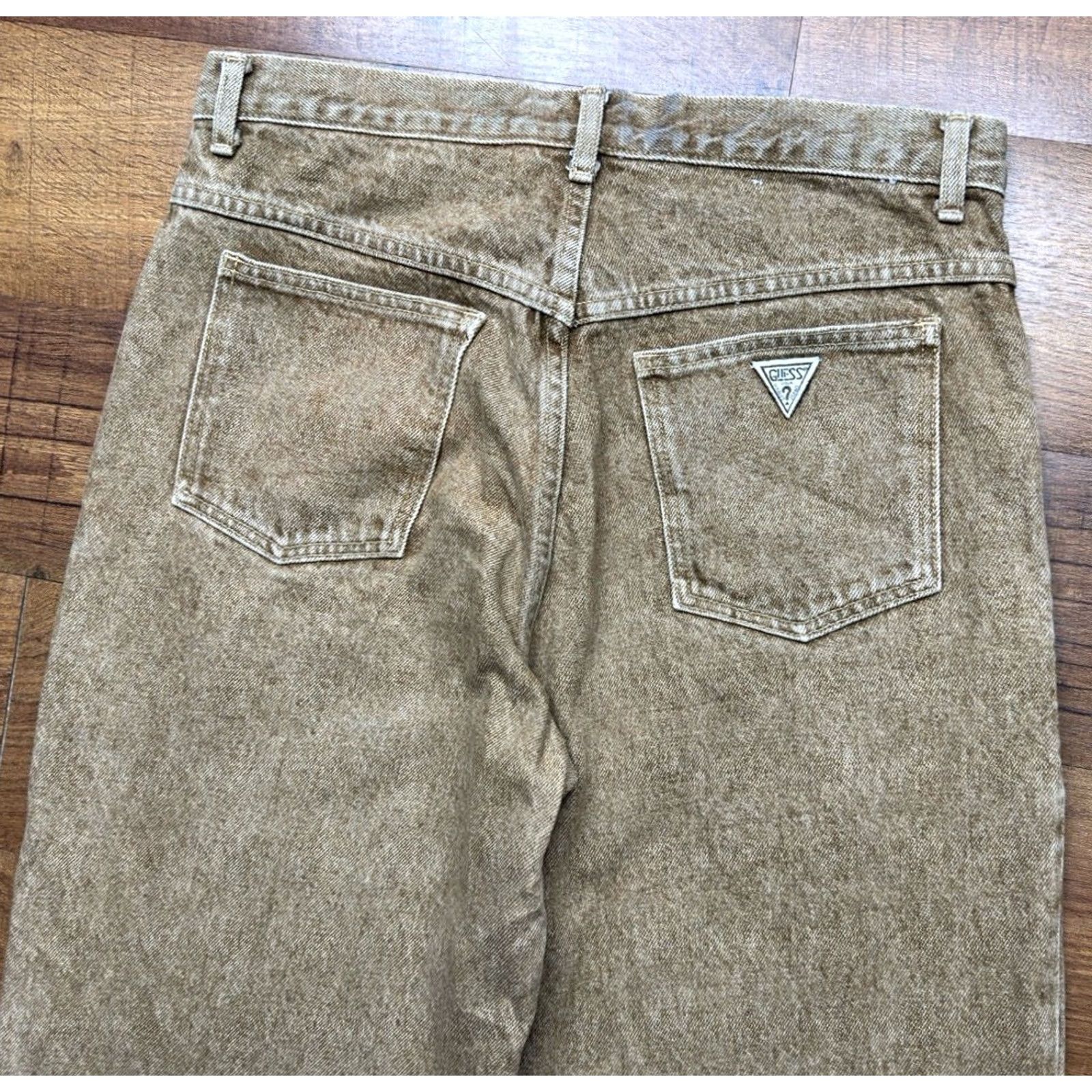 Guess VINTAGE GUESS Jeans Mens 32X34 Brown Wash Denim USA Made Distressed Tapered Inseam 34 Boys Women Size US 32 / EU 48 - 4 Thumbnail