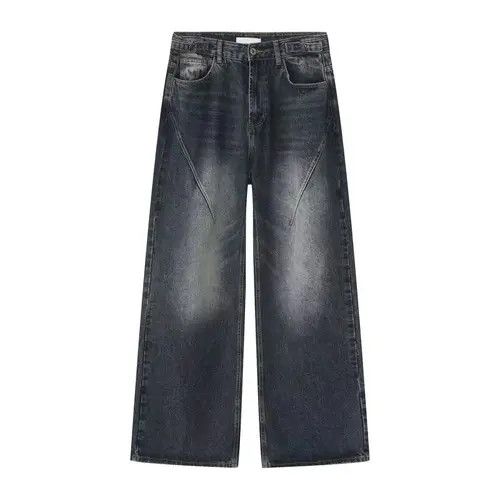 VIBE Retro dark blue washed distressed straight-leg jeans Size US 34 / EU 50 - 7 Thumbnail