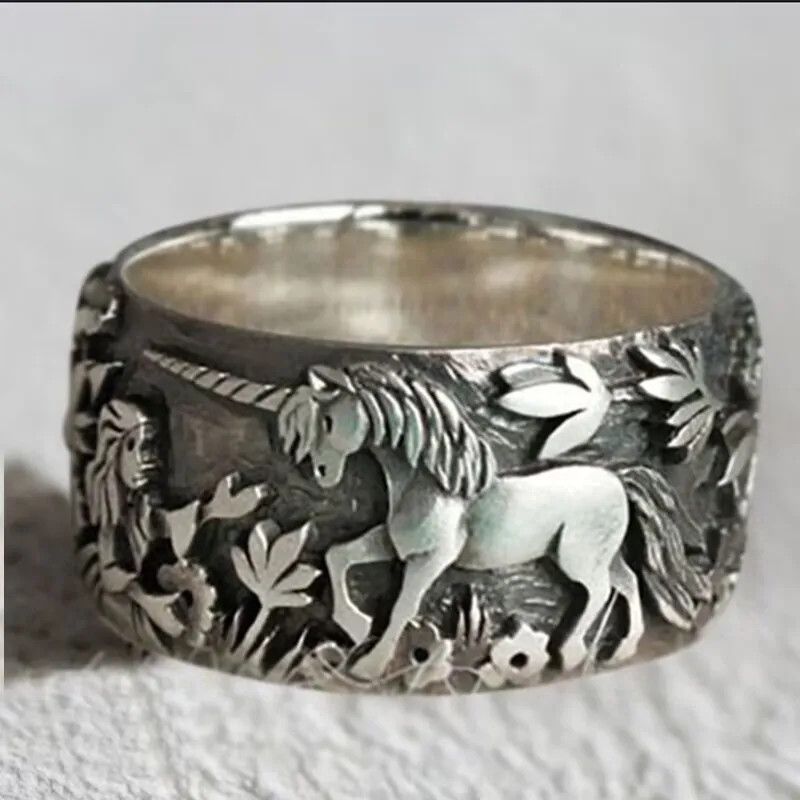 Jewelry SIZE 10 Unicorn Flower Lady Ring Size ONE SIZE - 6 Thumbnail