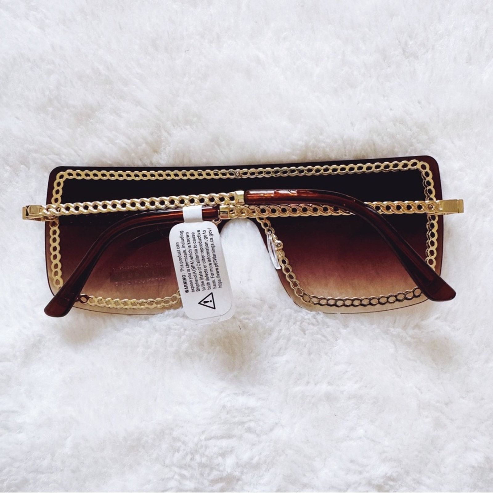Other Christine Brown Chain Oversized Shield Sunglasses Size ONE SIZE - 11 Thumbnail
