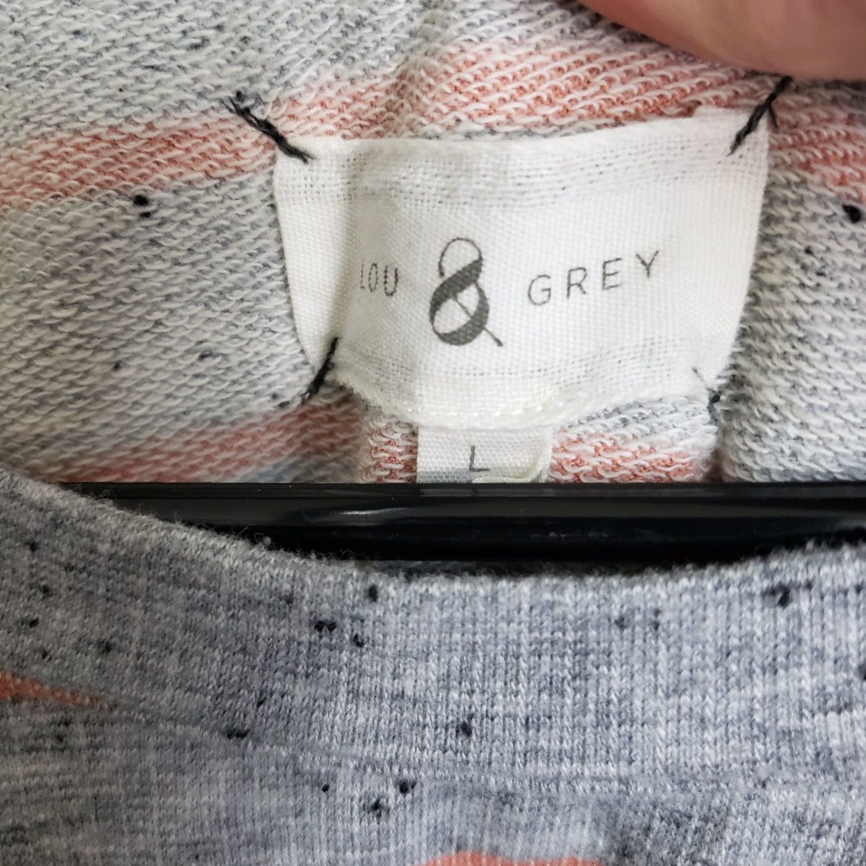 Lou & Grey Lou & Grey Womens Pullover Top Sz Large Gray Orange Stripe Side Zip Cotton Blend Shirt Womens L Gray Orange Stripe Lou & Grey Pullover Top Size L / US 10 / IT 46 - 7 Thumbnail