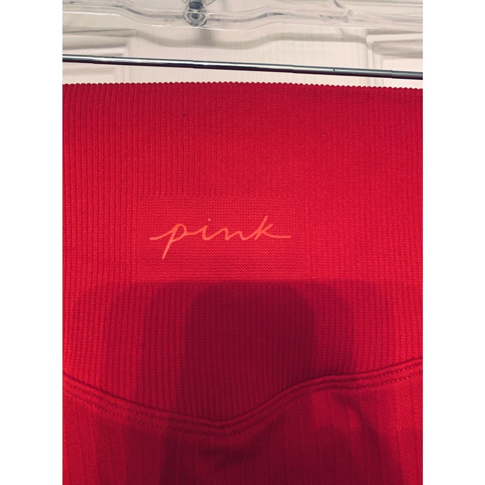 Victoria's Secret Victoria's Secret PINK Active Leggings Women Size Small Red Ribbed High Waisted Womens Size 28" / US 6 / IT 42 - 4 Thumbnail