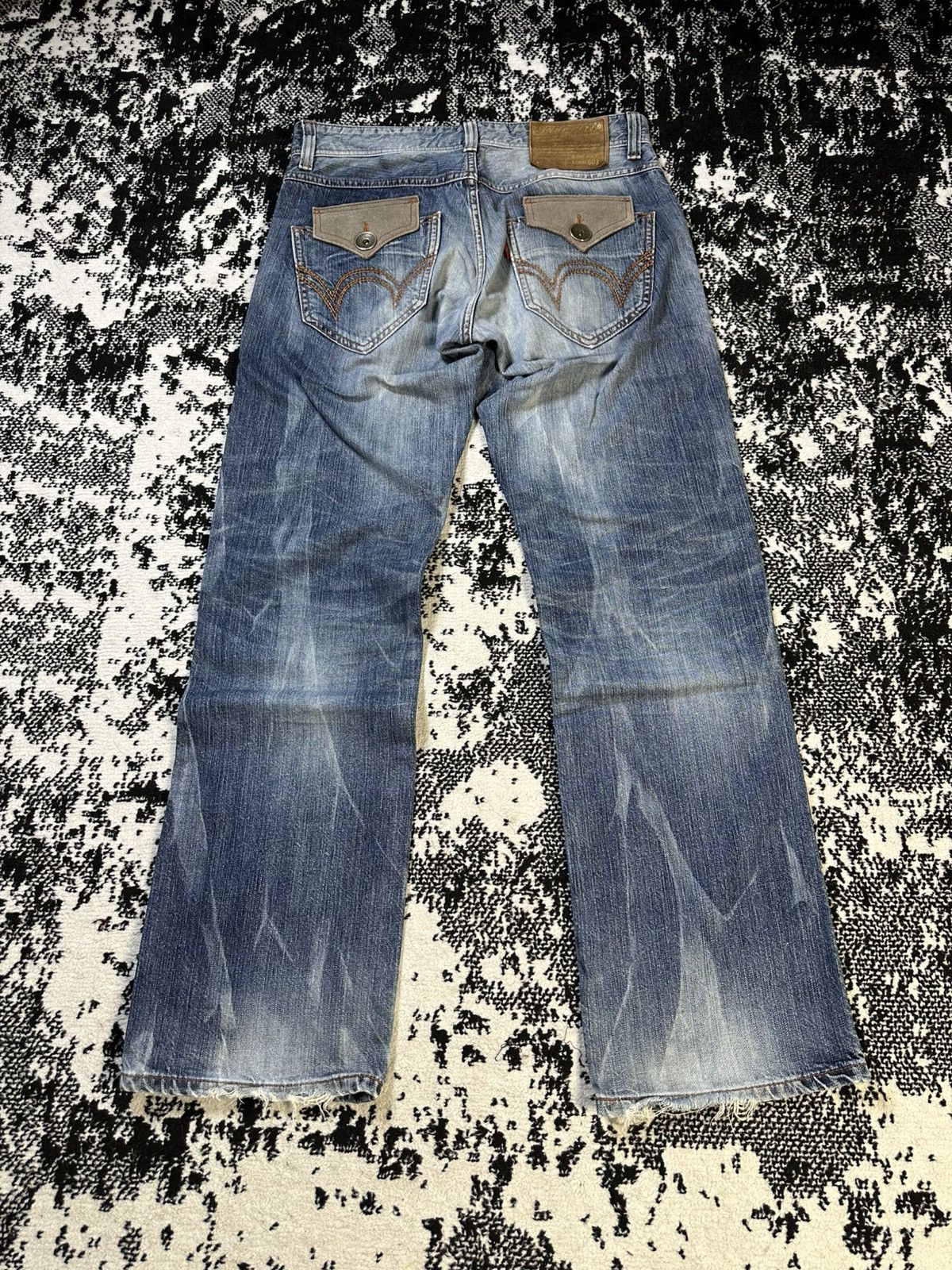 Undercover 2000s Navajo Edwin Blue Trip 503 Flare Washed Denim Size US 32 / EU 48 - 10 Thumbnail