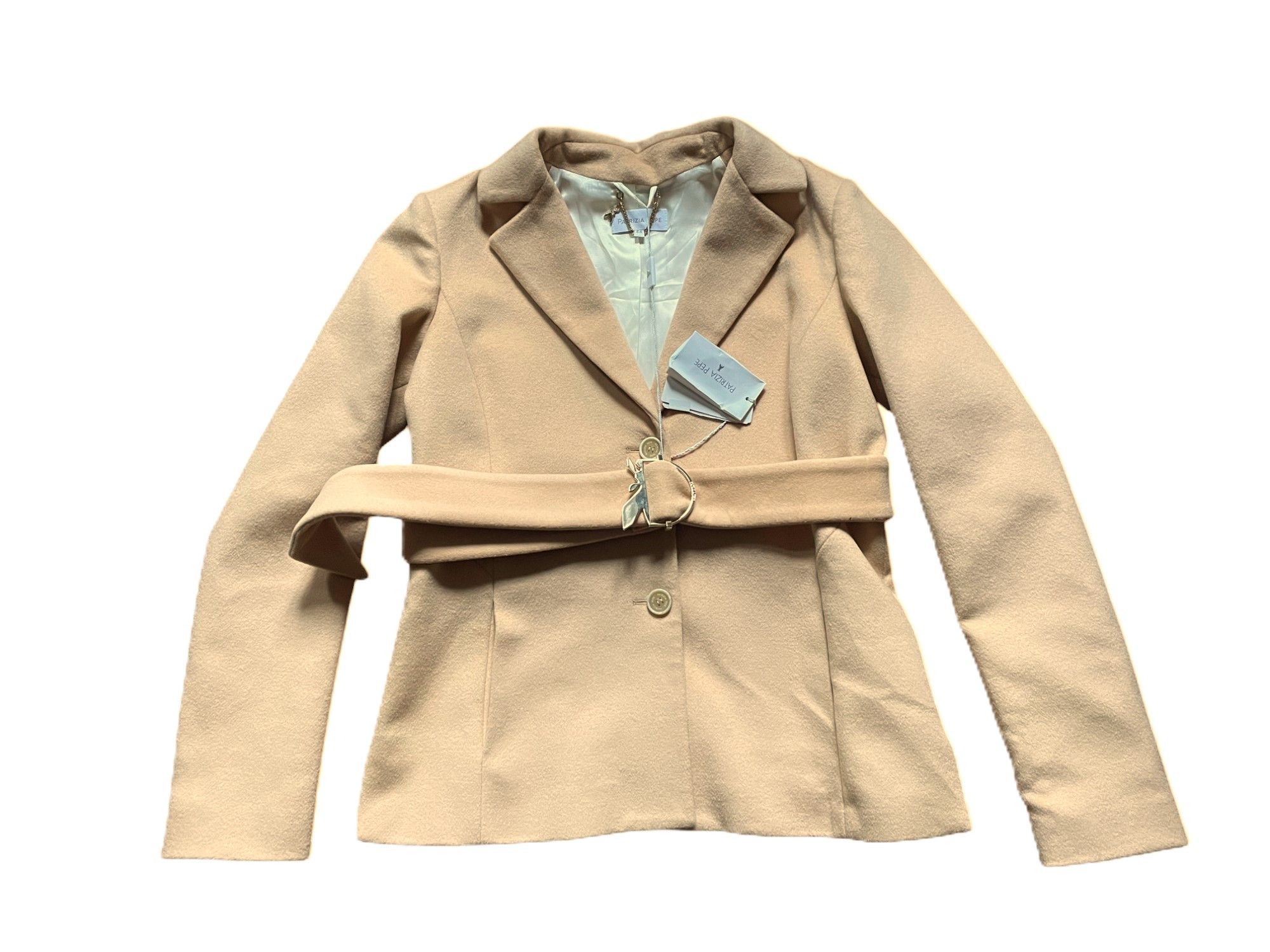 Patrizia Pepe Wool short elegant coat/blazer with belt and logo Size M / US 6-8 / IT 42-44 - 3 Thumbnail