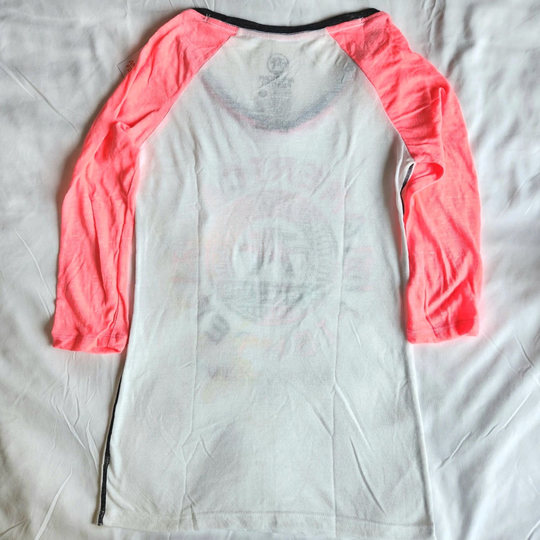 Vintage American Fighter TShirt White Pink Raglan Graphic Park Ridge Affliction XS Women Size XS / US 0-2 / IT 36-38 - 3 Thumbnail