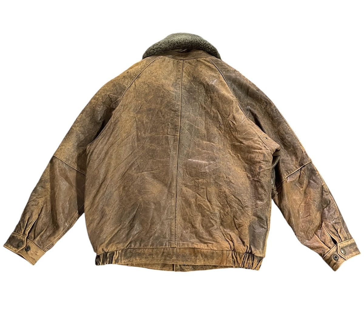 Vintage Vintage Unbrand Leather Bomber Jacket Size US L / EU 52-54 / 3 - 2 Thumbnail