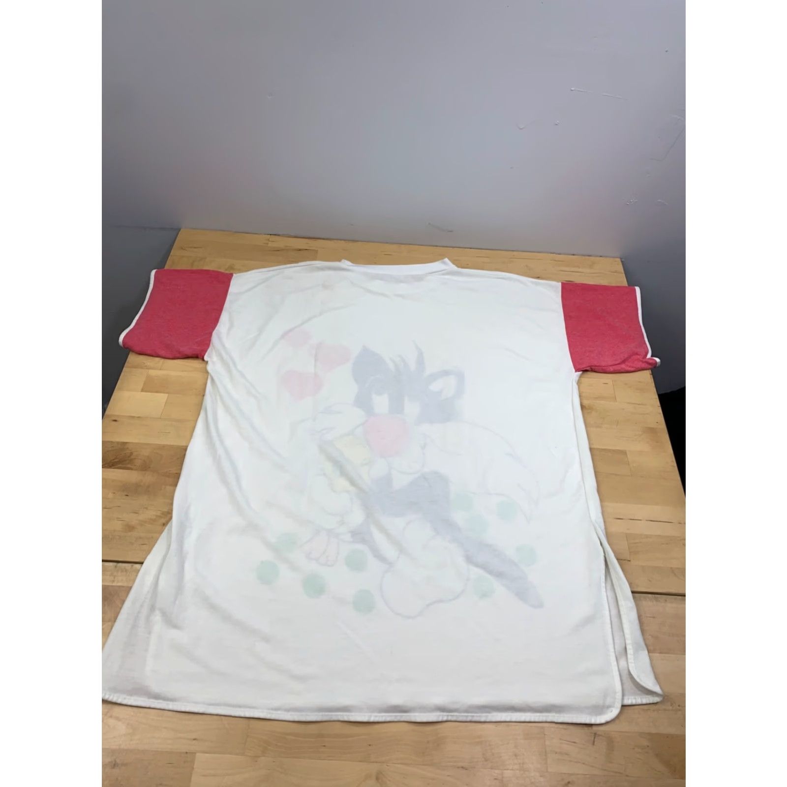 Vintage VINTAGE Tweety Bird Night Shirt Womens One Size White Sylvestor the Cat 12358 Size ONE SIZE - 8 Thumbnail