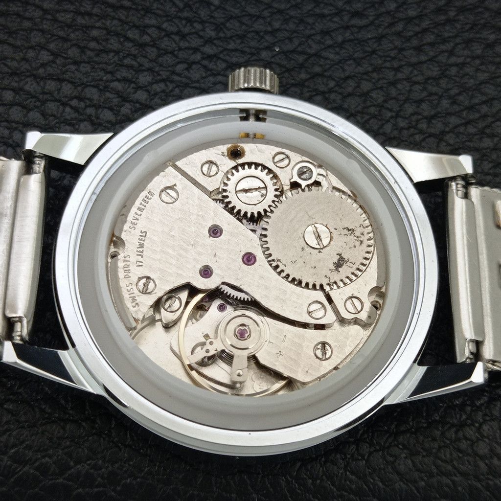 Other VINTAGE MONTINE HAND-WINDING SWISS MENS WHITE WATCH a444164 Size 38 - 9 Thumbnail