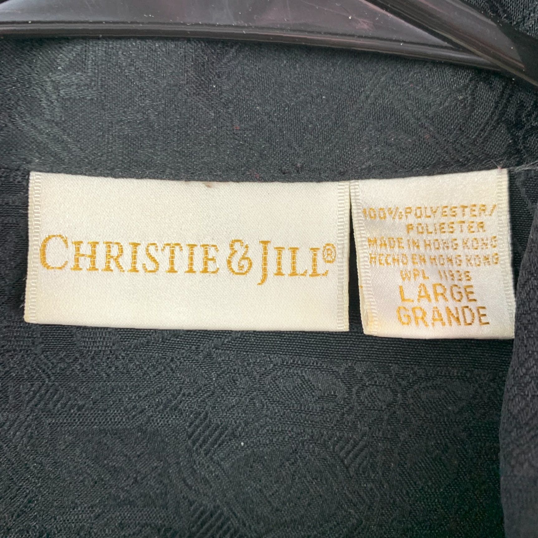 Vintage VINTAGE Christie & Jill Blouse Oversized Black Jacquard Button Shirt L Long Sleeve Women"} Size L / US 10 / IT 46 - 5 Thumbnail
