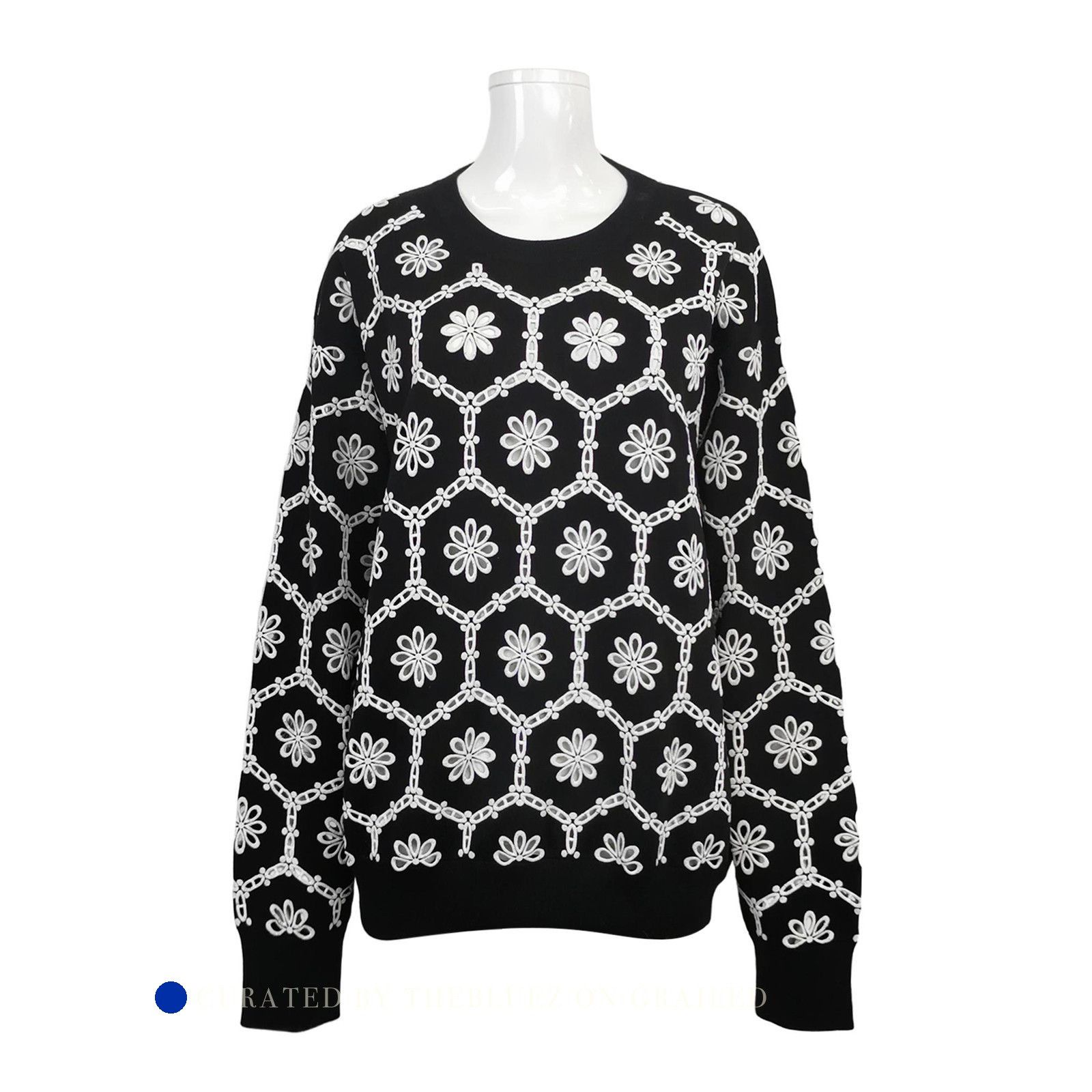Louis Vuitton Floral Embroidered Black Sweater Size US L / EU 52-54 / 3 - 1 Thumbnail