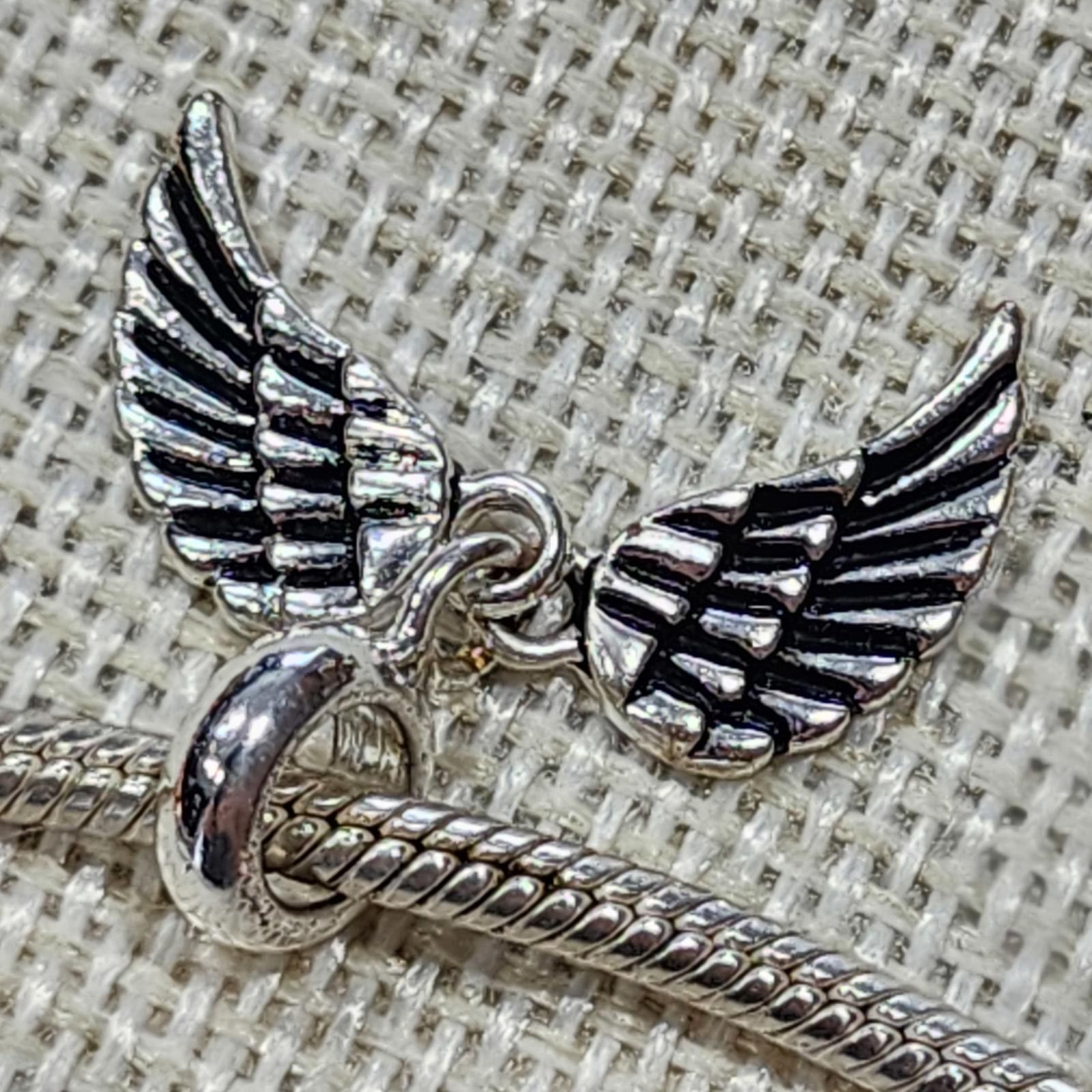 The Unbranded Brand Silver Angel Wings Charm Bead for Bracelet Size ONE SIZE - 3 Thumbnail
