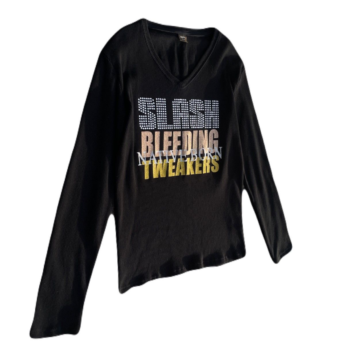 If Six Was Nine 2000s Japanese archive Glitter Poem V-neck Long Sleeve Tee Size US S / EU 44-46 / 1 - 3 Thumbnail