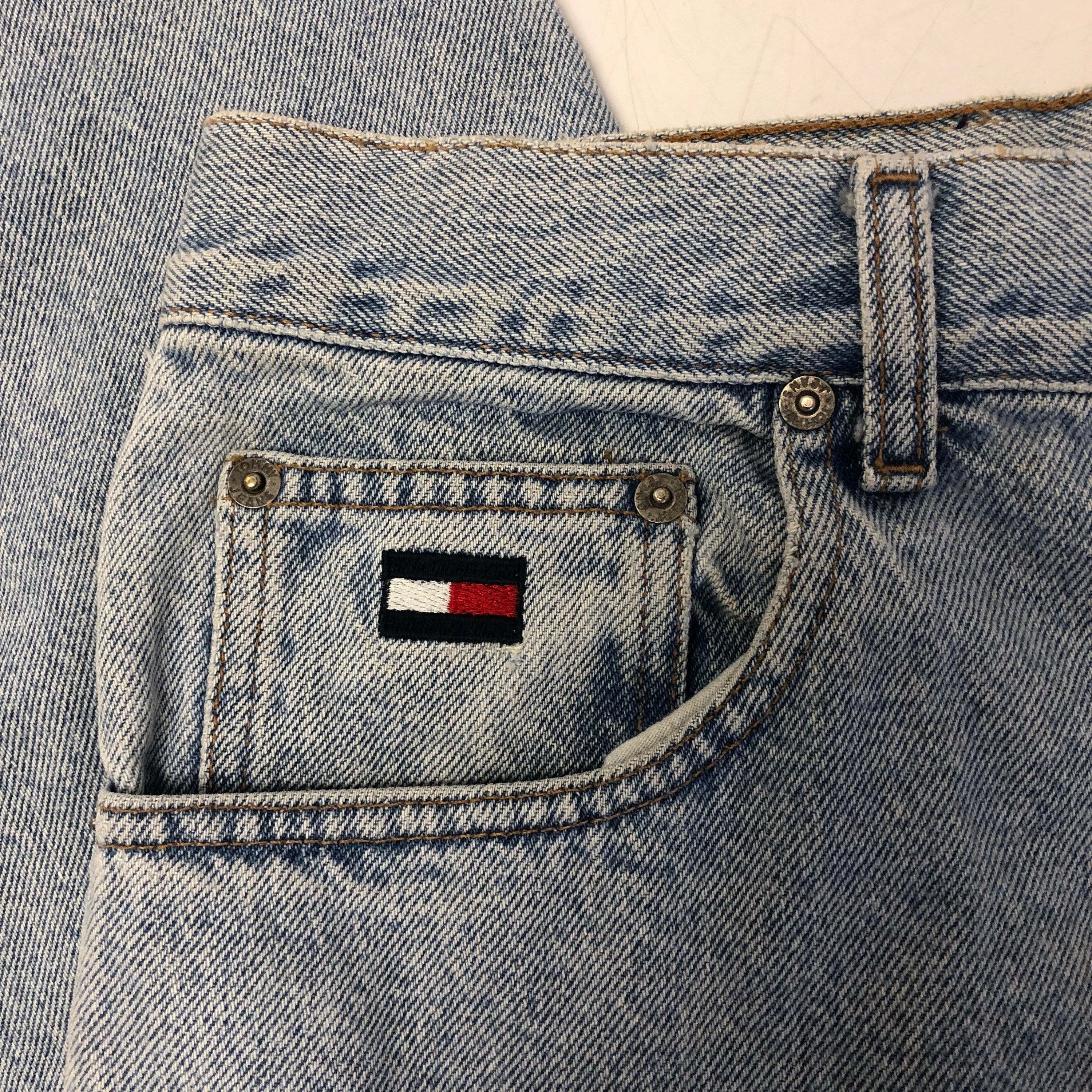 Tommy Hilfiger 90’s Y2K FLAG Logo ACID Wash BAGGY Hip Hop Blue Jeans 38 Size US 38 / EU 54 - 2 Thumbnail