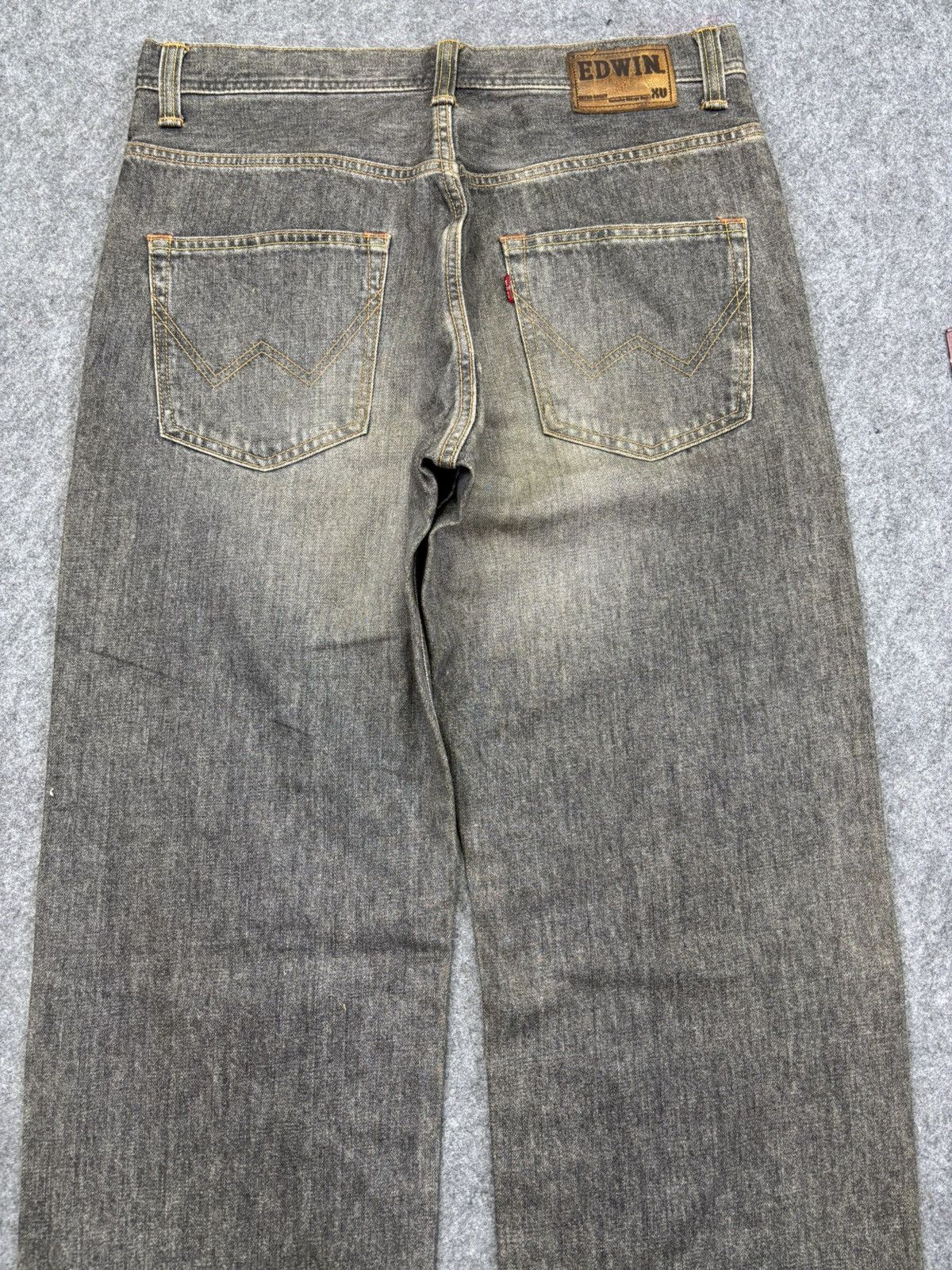 Edwin 💥90s Extra Baggy💥Vintage Edwin Rusty Black Wash Denim F839 Size US 33 - 10 Thumbnail