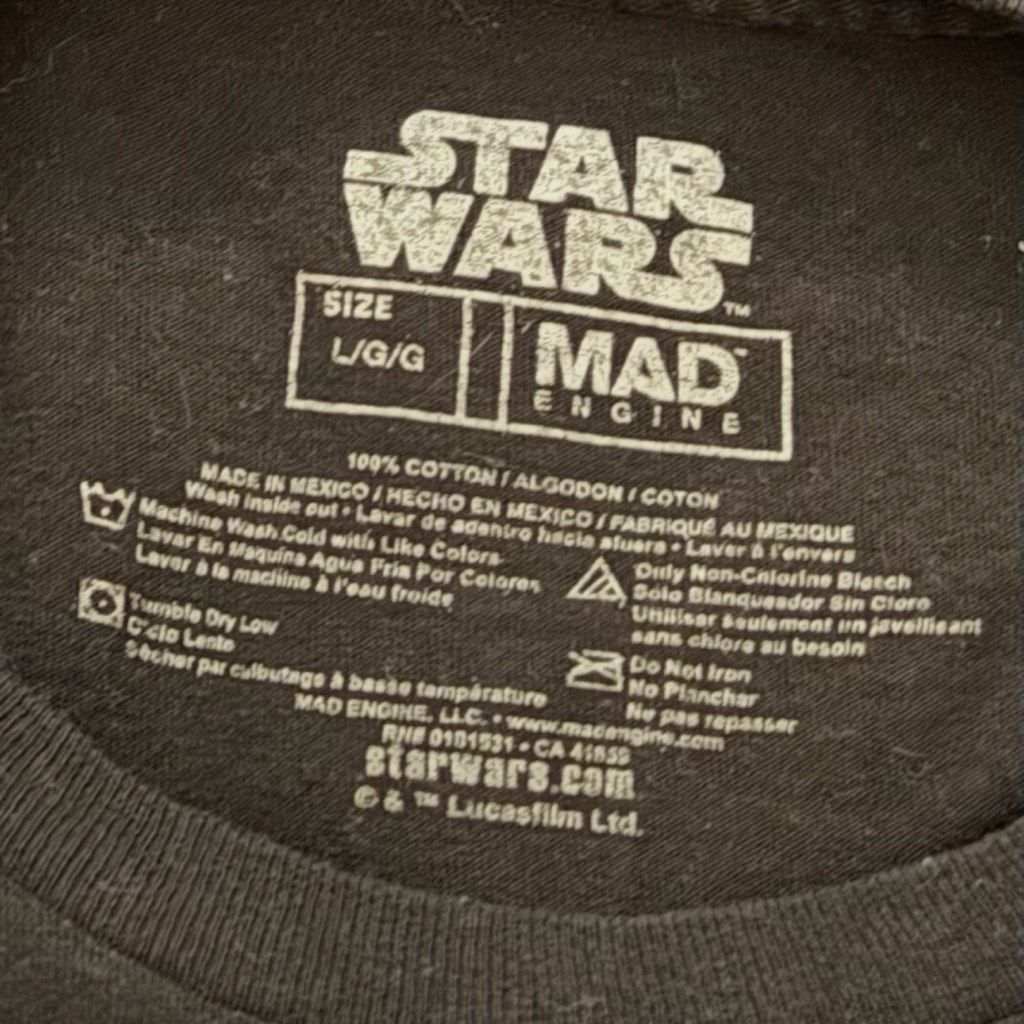 Star Wars Star Wars Grogu Baby Yoda Graphic T-Shirt Black Mad Engine S Size US L / EU 52-54 / 3 - 3 Thumbnail