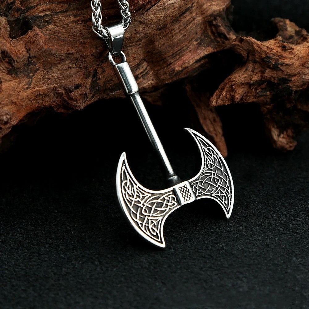Vintage Viking Axe for Men Pendant Necklace Size ONE SIZE - 3 Thumbnail
