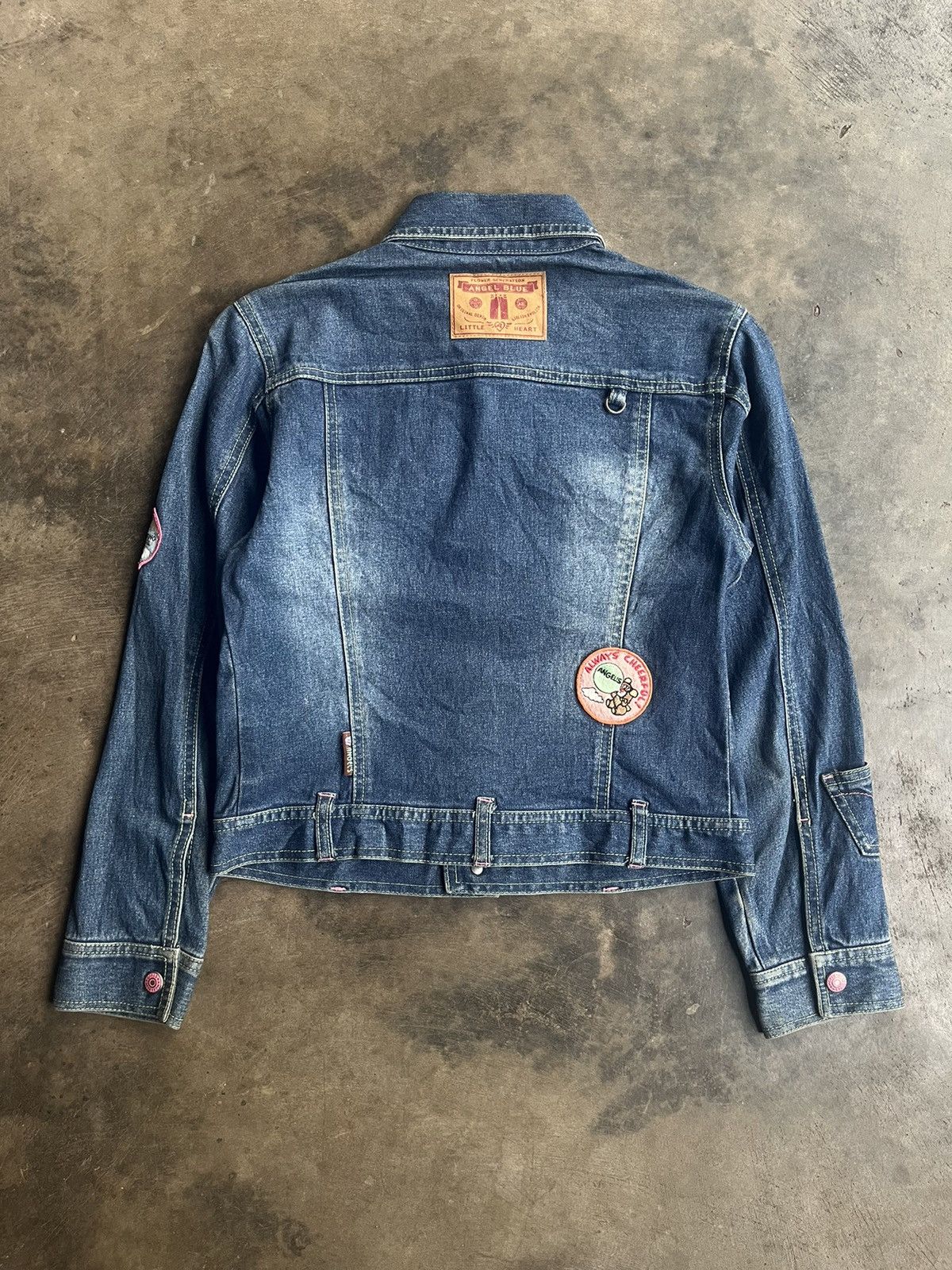 Angel Blue × Hysteric Glamour × Japanese Brand 2000s Angel Blue Japanese Y2k Embroidery Patch Denim Jacket Size M / US 6-8 / IT 42-44 - 2 Thumbnail