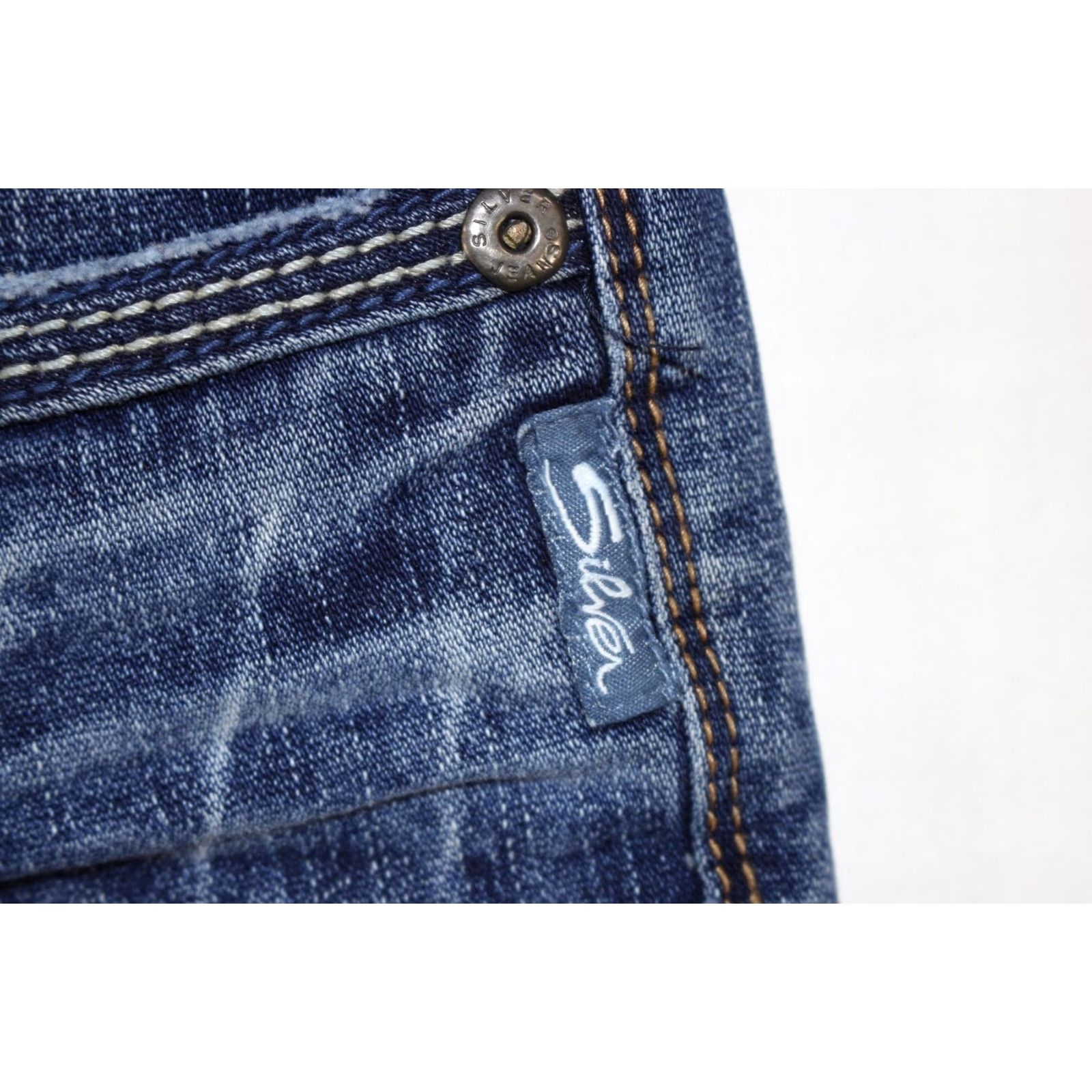 Silver Jeans Co. Silver Jeans Aiko Bootcut Distressed Dark Wash Women's 28x31 Jeans Size 28" / US 6 / IT 42 - 5 Thumbnail