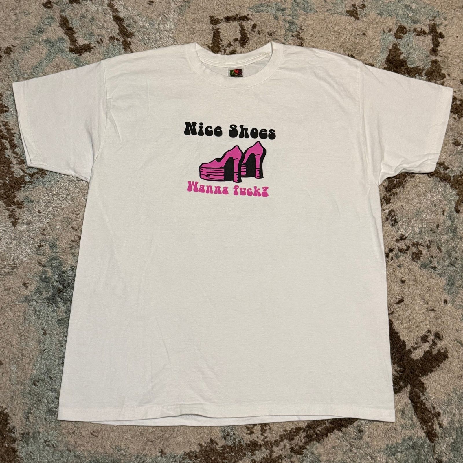 Fruit Of The Loom Nice Shoes Wanna Fuck? Vintage Shirt Size XL Sex Lewd Comedy Size US XL / EU 56 / 4 - 2 Thumbnail