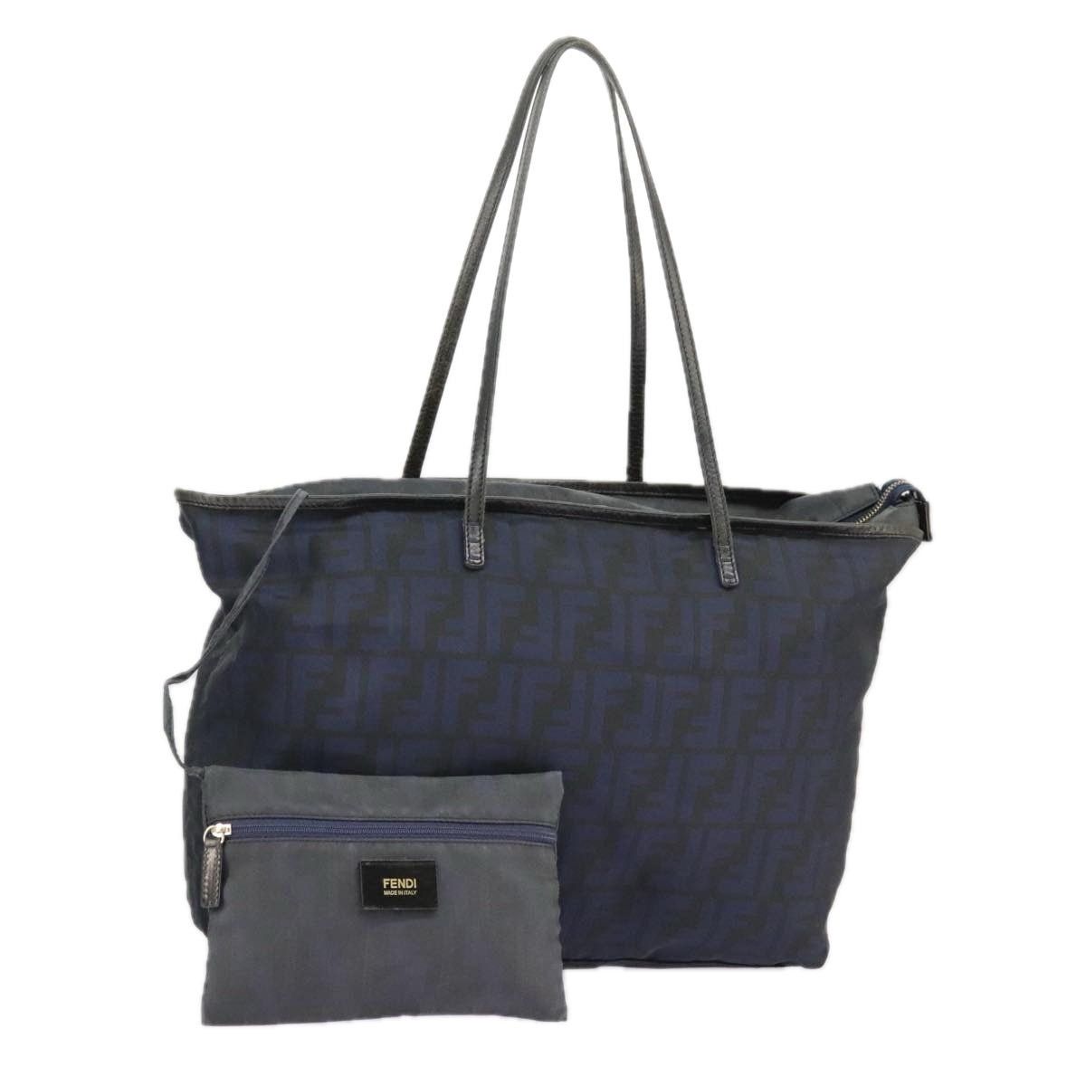 Fendi Zucca Canvas Tote Bag Gold Navy, Women's
