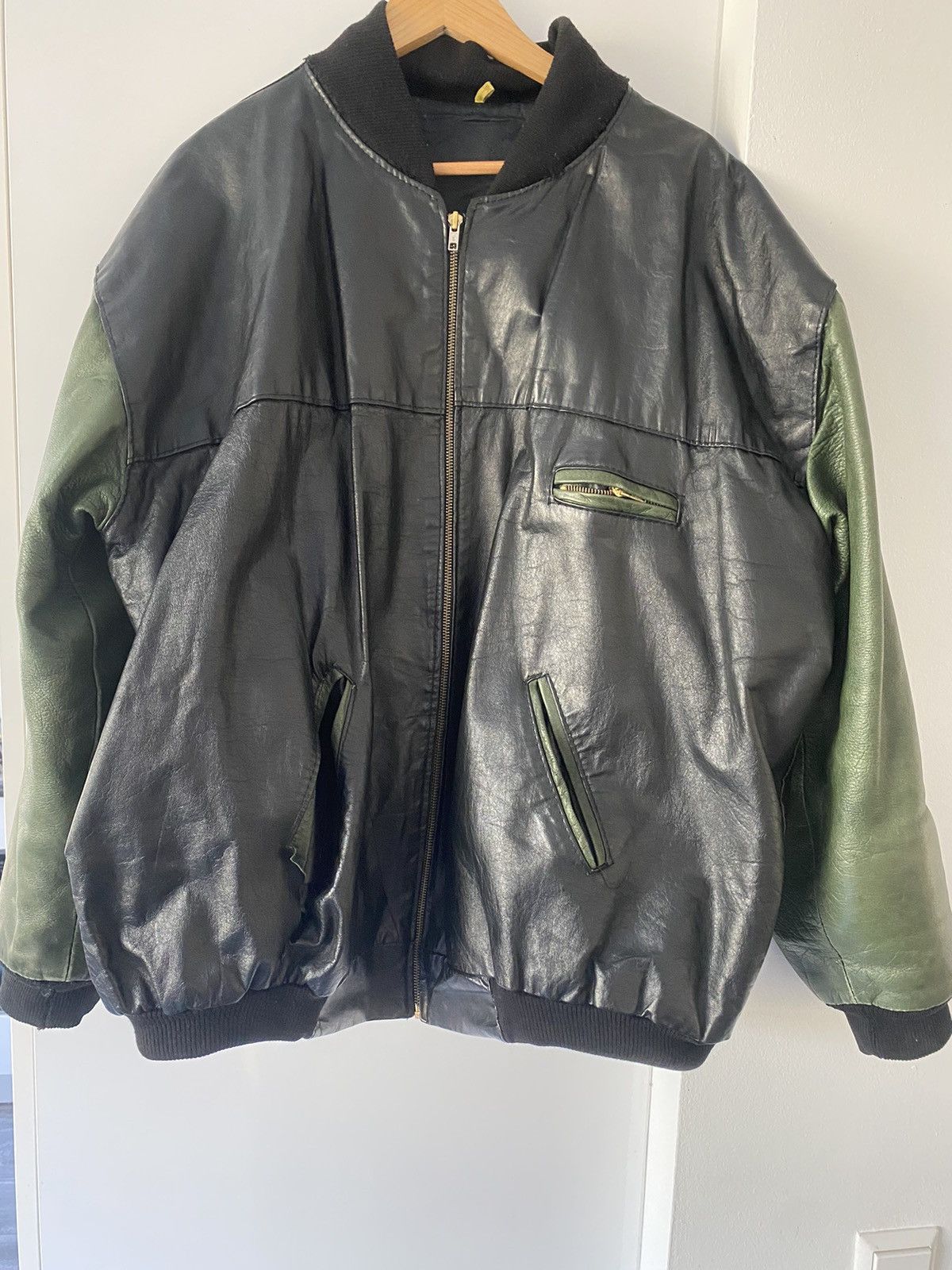 Vintage Vintage leather varsity jacket Size US XL / EU 56 / 4 - 1 Thumbnail