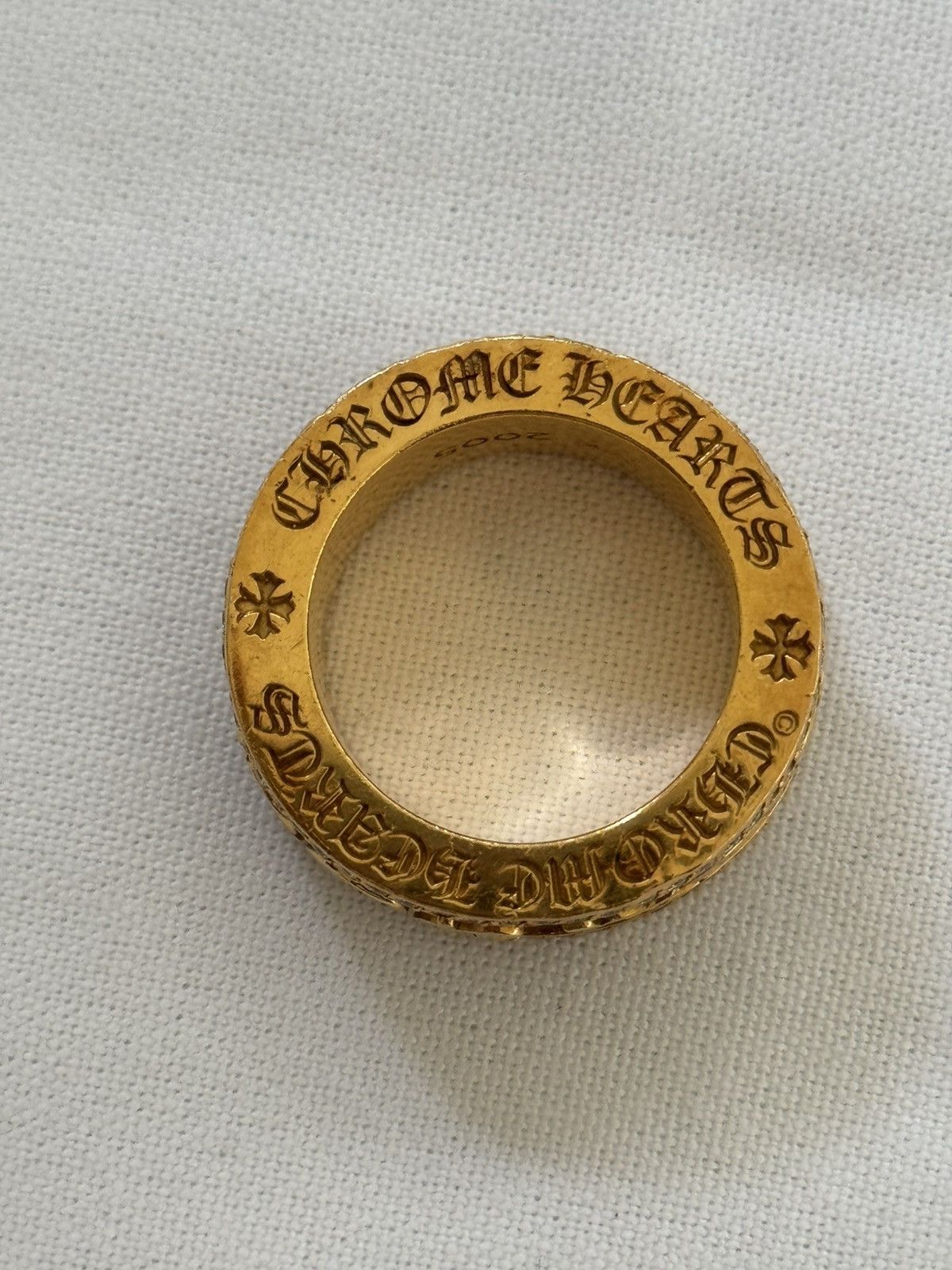 Chrome Hearts 1/1 SPINNING MECHANISM 22K GOLD DIAMOND F*** You RING Size ONE SIZE - 9 Thumbnail