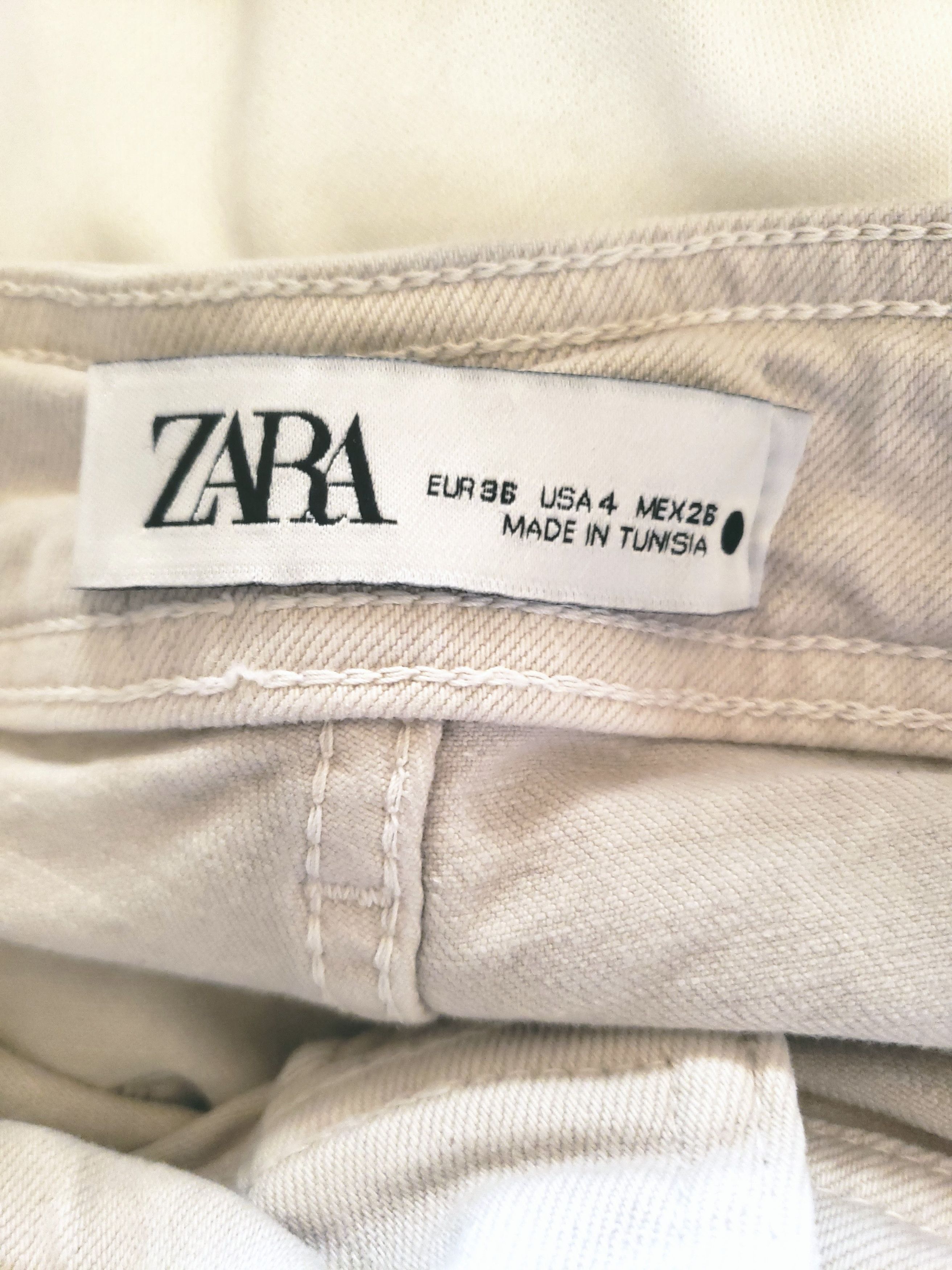 Zara Zara High Rise Wide Leg Trousers Cream US 4 | Minimalist Y2K Size 28" / US 6 / IT 42 - 2 Thumbnail