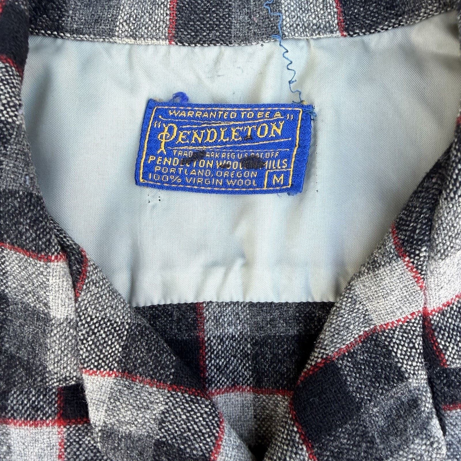 Pendleton × Vintage Vintage 60s Pendleton Plaid Wool Board Shirt Loop Collar Size US M / EU 48-50 / 2 - 5 Thumbnail