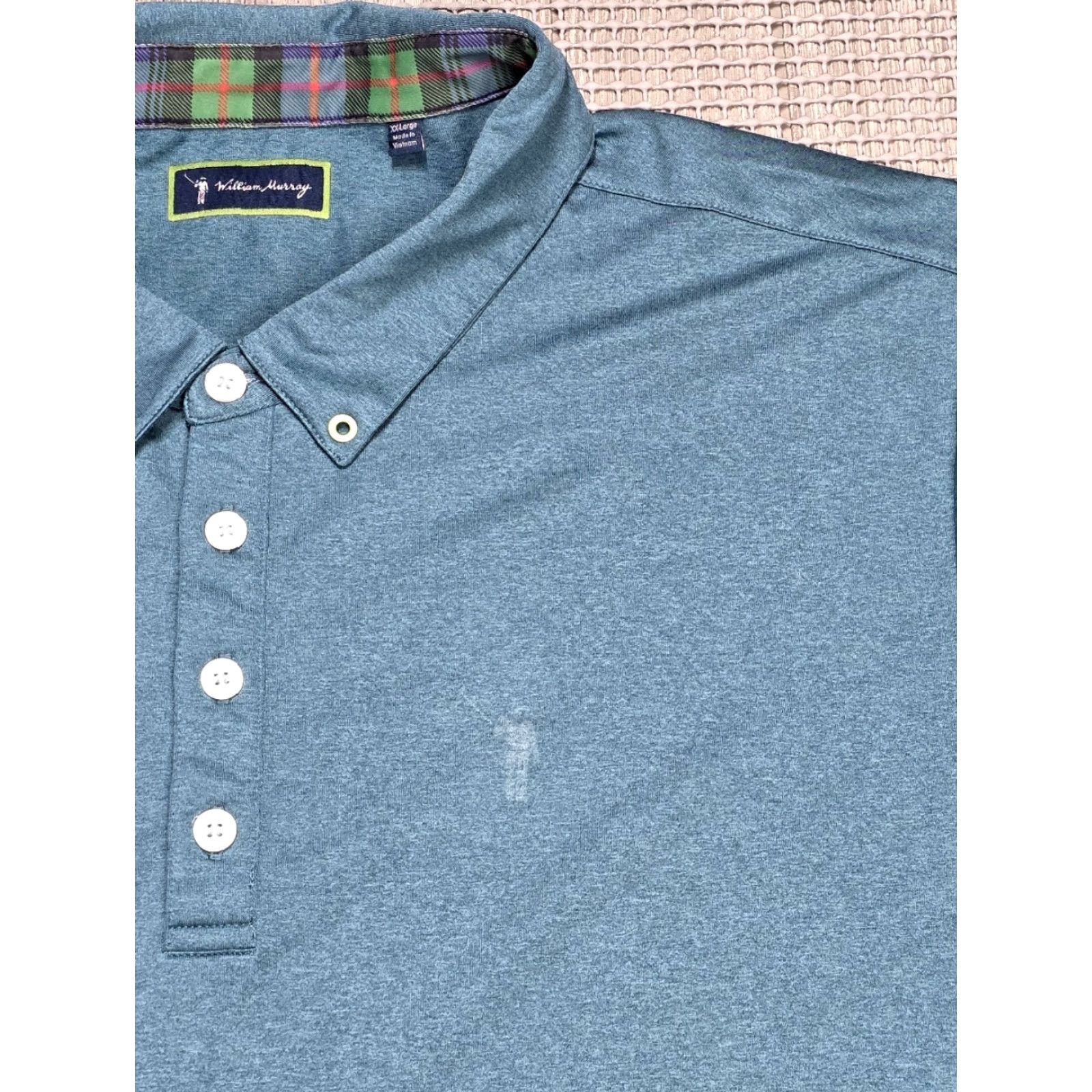 Vintage william murray Polo Shirt Golf 2XL Green Solid Short Sleeve Mens Polo Size US XXL / EU 58 / 5 - 2 Thumbnail
