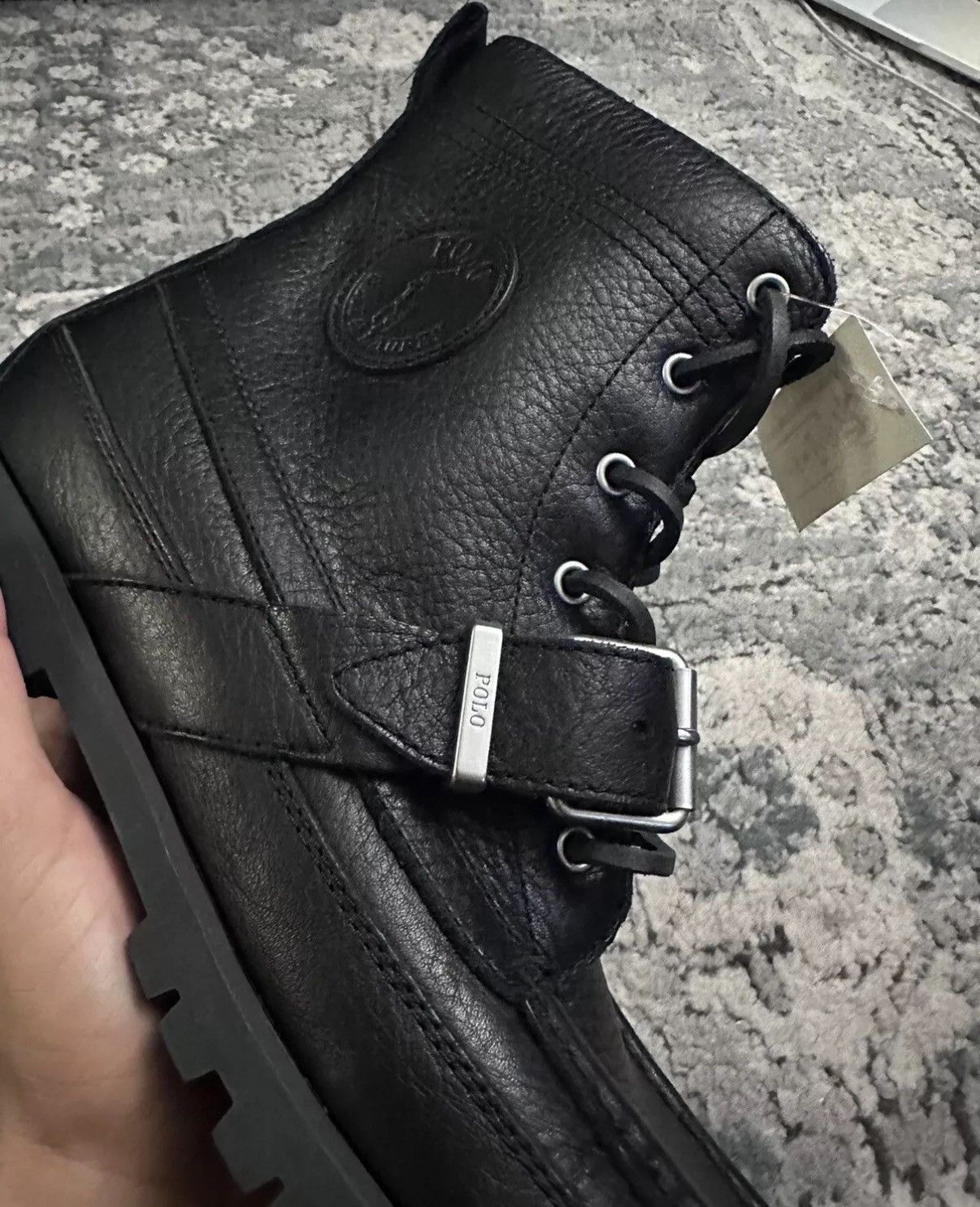 Polo Ralph Lauren Polo Ralph Lauren Men’s Ranger Tumbled Leather Black 9.5D Size US 9.5 / EU 42-43 - 9 Thumbnail