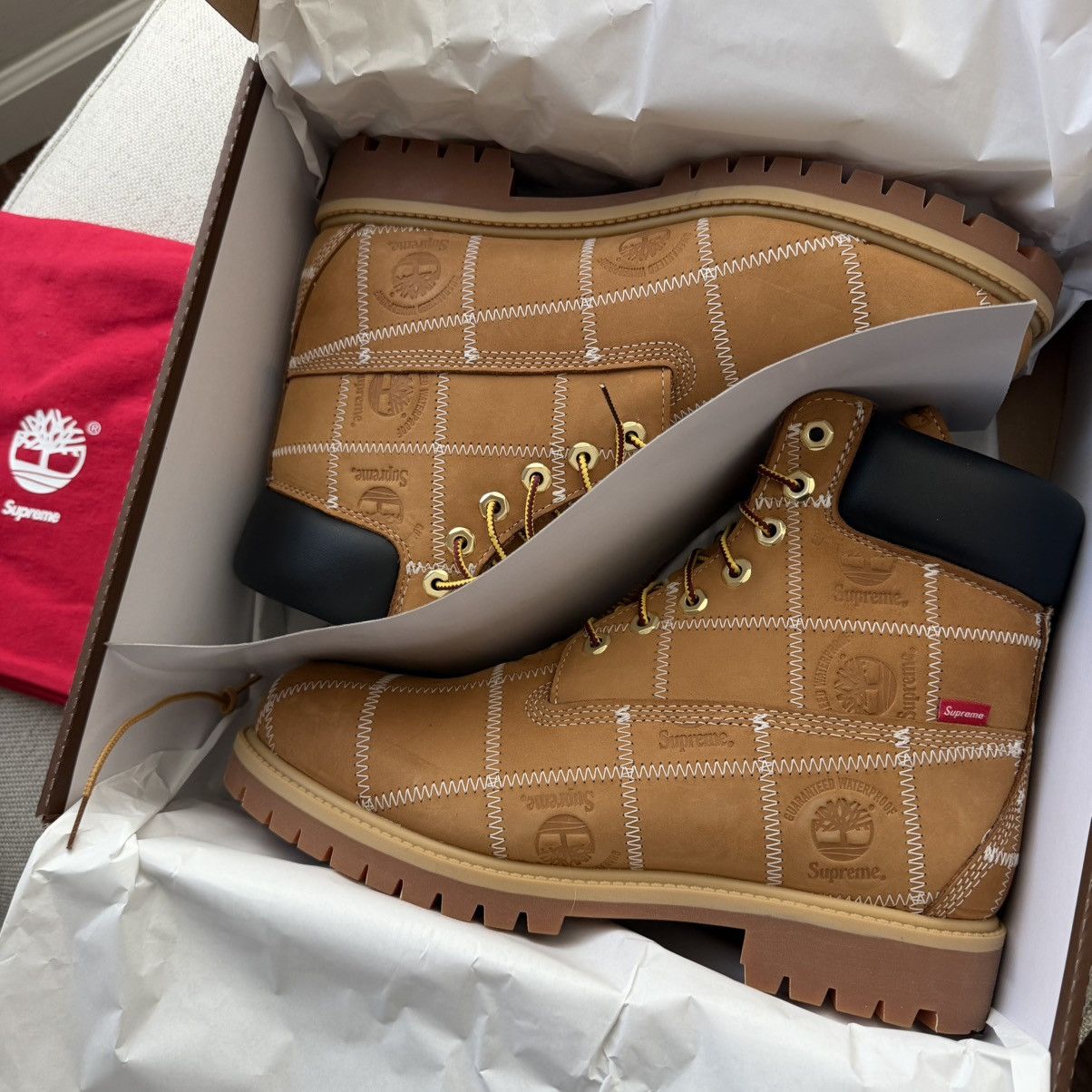Supreme FW25 Timberland 6” Premium Waterproof Boot Wheat 10