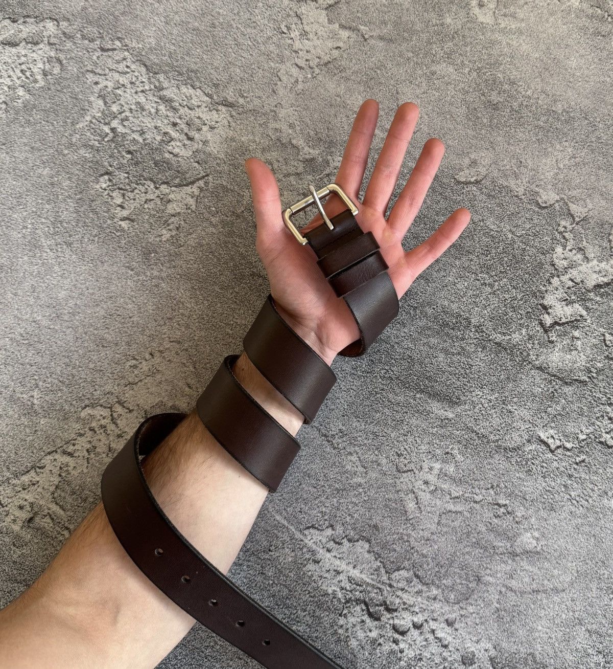 Polo Ralph Lauren × Vintage Polo Ralph Lauren brown leather belt biker cowboy casual Size ONE SIZE - 1 Thumbnail