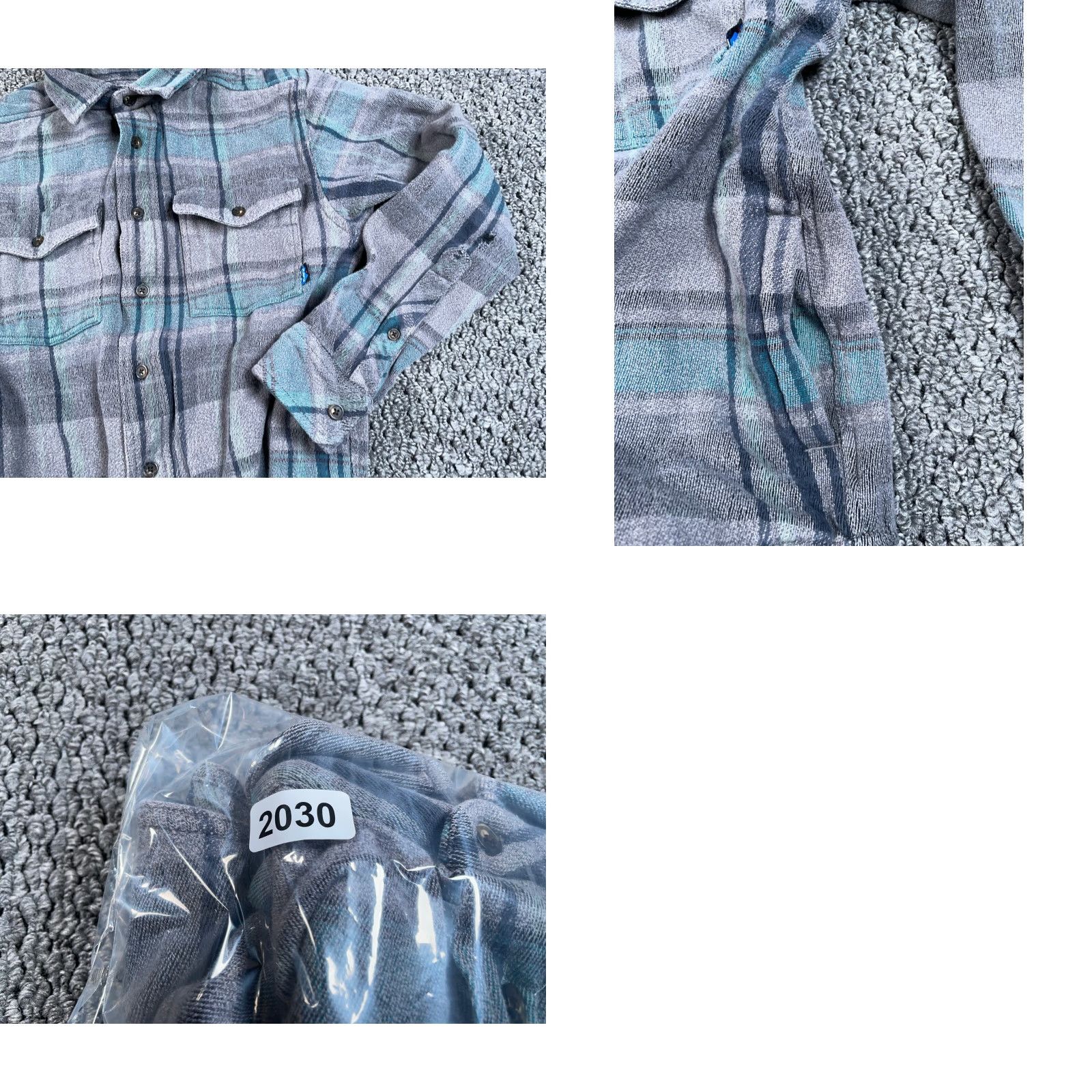 KAVU KAVU Heavyweight Flannel Shirt Adult Medium Gray Plaid Workwear Grunge Size US M / EU 48-50 / 2 - 9 Thumbnail