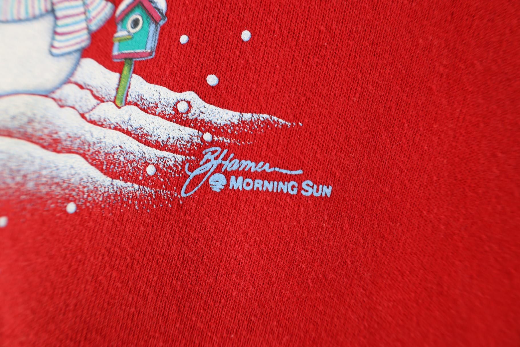 Vintage Vintage 90s Streetwear Christmas Snowman Collared Sweatshirt Size M / US 6-8 / IT 42-44 - 5 Thumbnail
