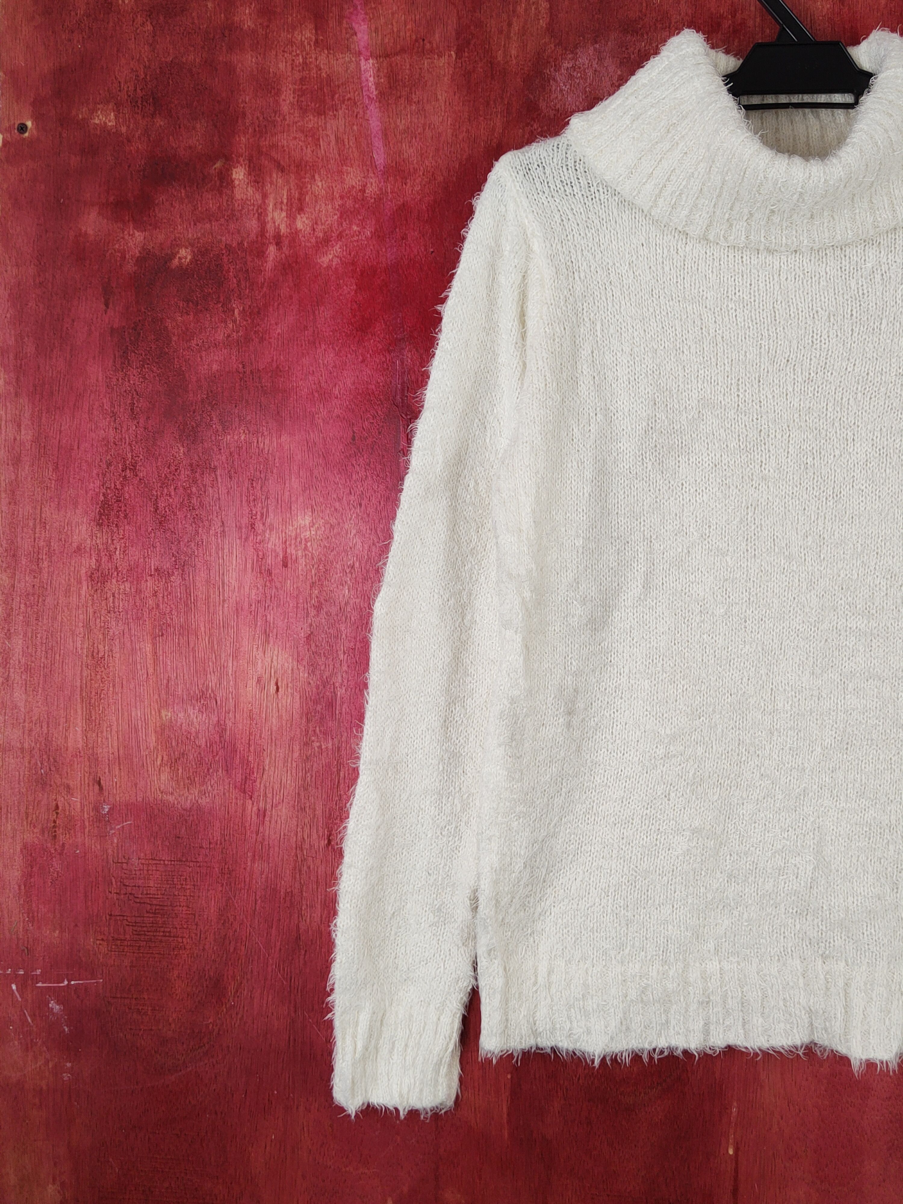 Japanese Brand SpiralGirl White Shag Shaggy Fur Mohair Knitwear #S1897 Size M / US 6-8 / IT 42-44 - 8 Thumbnail