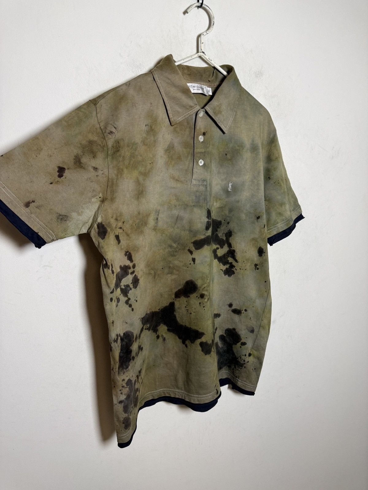 Yves Saint Laurent Vintage Yves Saint Laurent polo shirt overdyed 1of1 Size US M / EU 48-50 / 2 - 4 Thumbnail