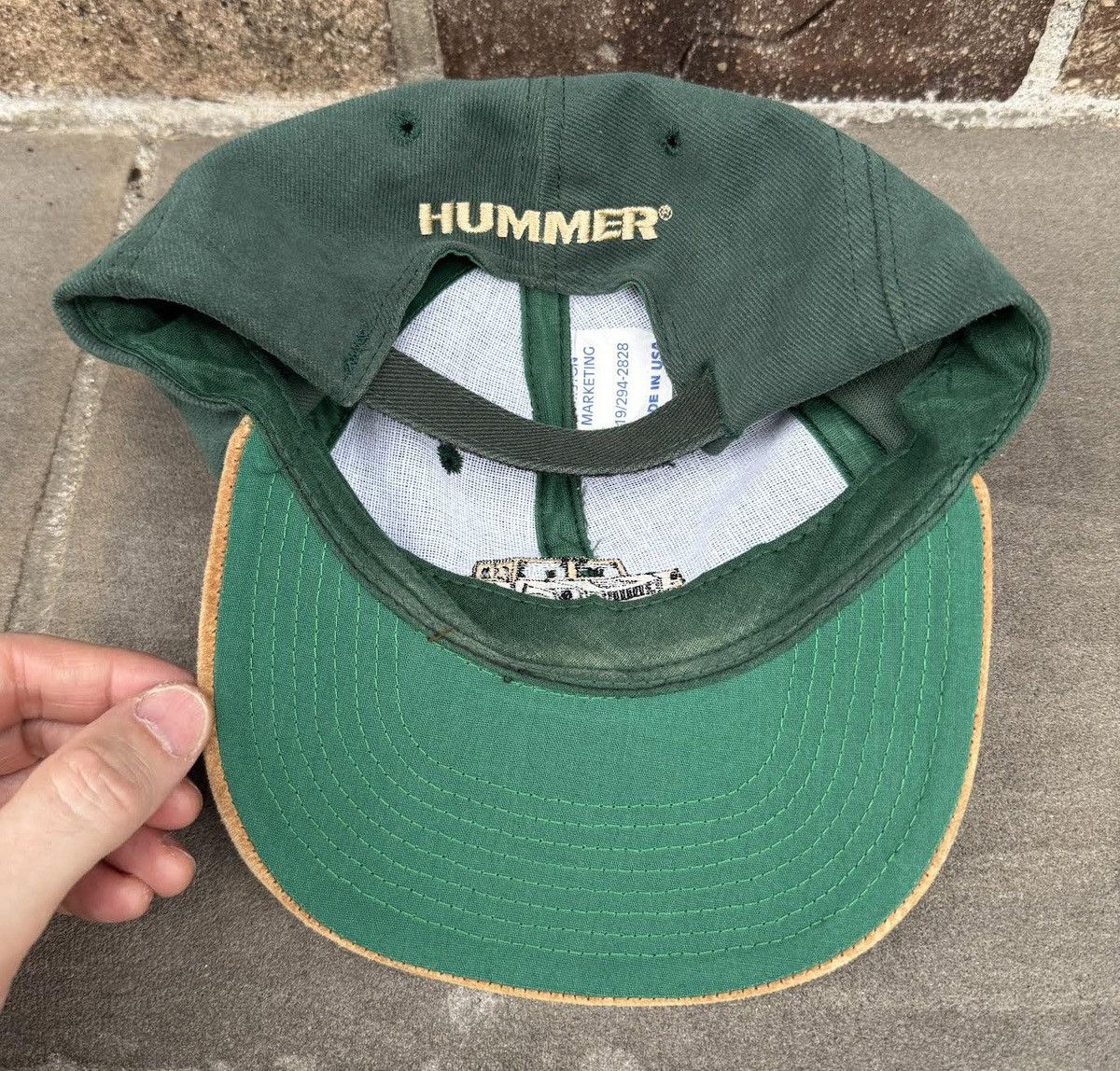 Vintage Vintage Hummer Green / Tan Hat Size ONE SIZE - 3 Thumbnail