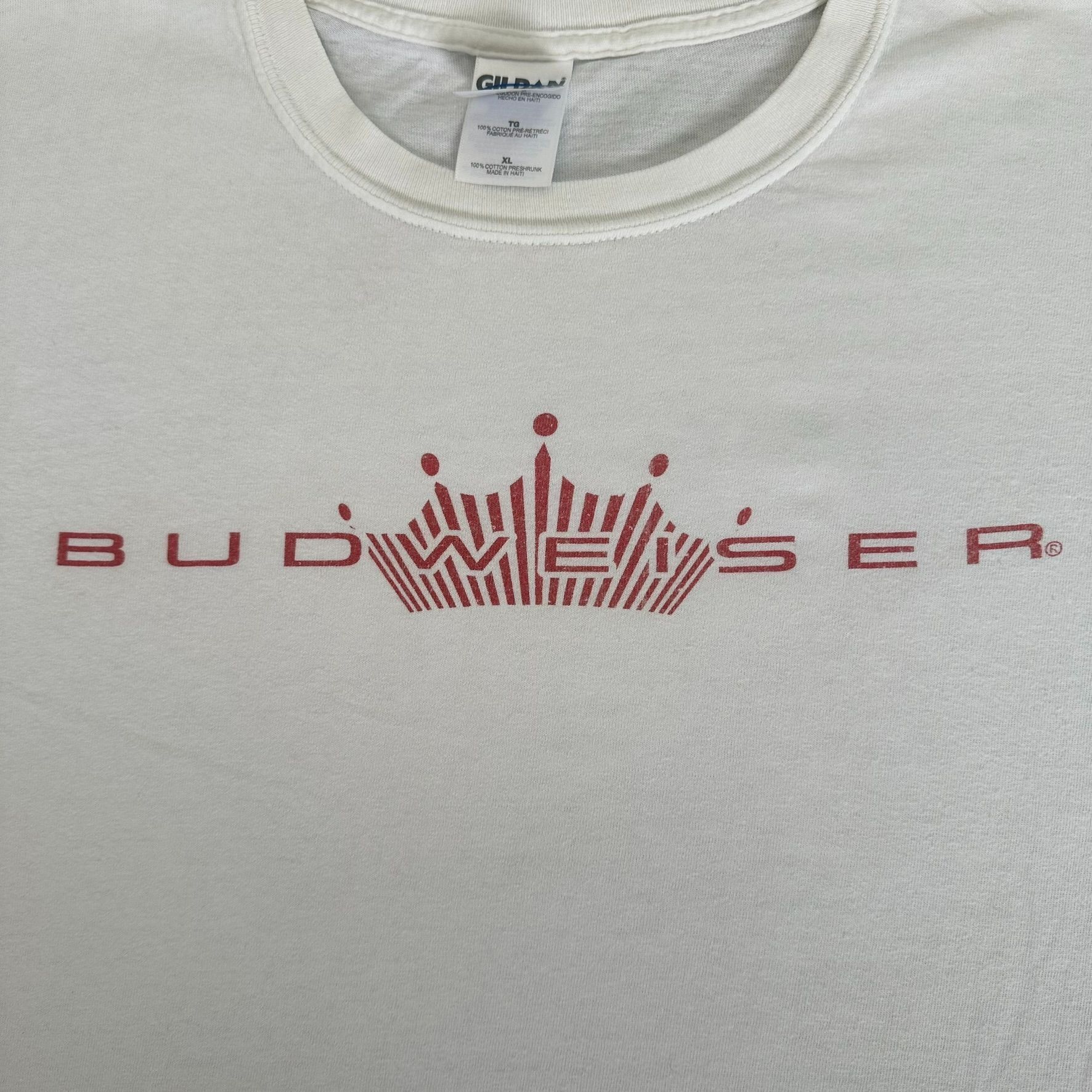 Budweiser Vintage Y2K Budweiser T-Shirt White Beer Crown Logo Tee Size US XL / EU 56 / 4 - 2 Thumbnail