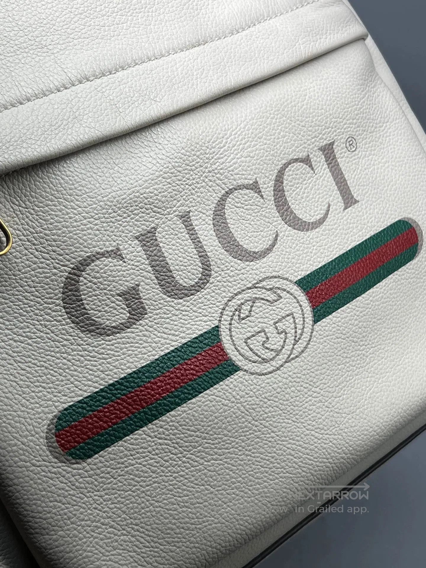 Gucci gucci white leather print backpack for unisex. Size ONE SIZE - 3 Thumbnail